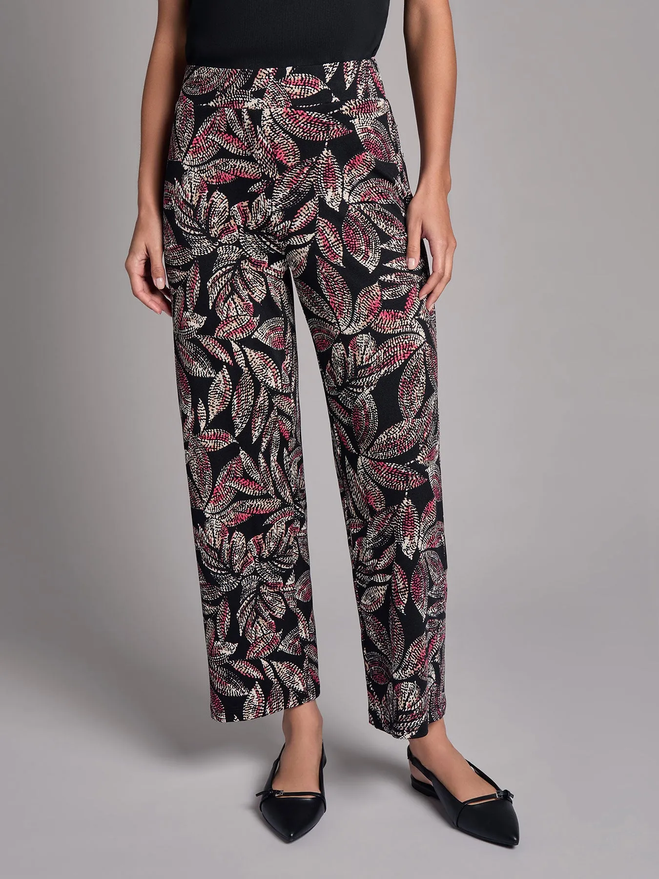 Print Pull-On Crop Wide Leg Pants, Moss Crepe sold by Jones New York