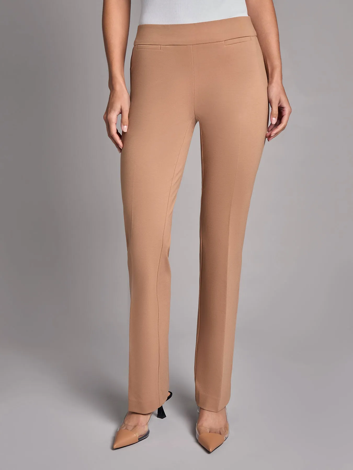 Petite Pull-On Boot Leg Pant, NYC Compression sold by Jones New York