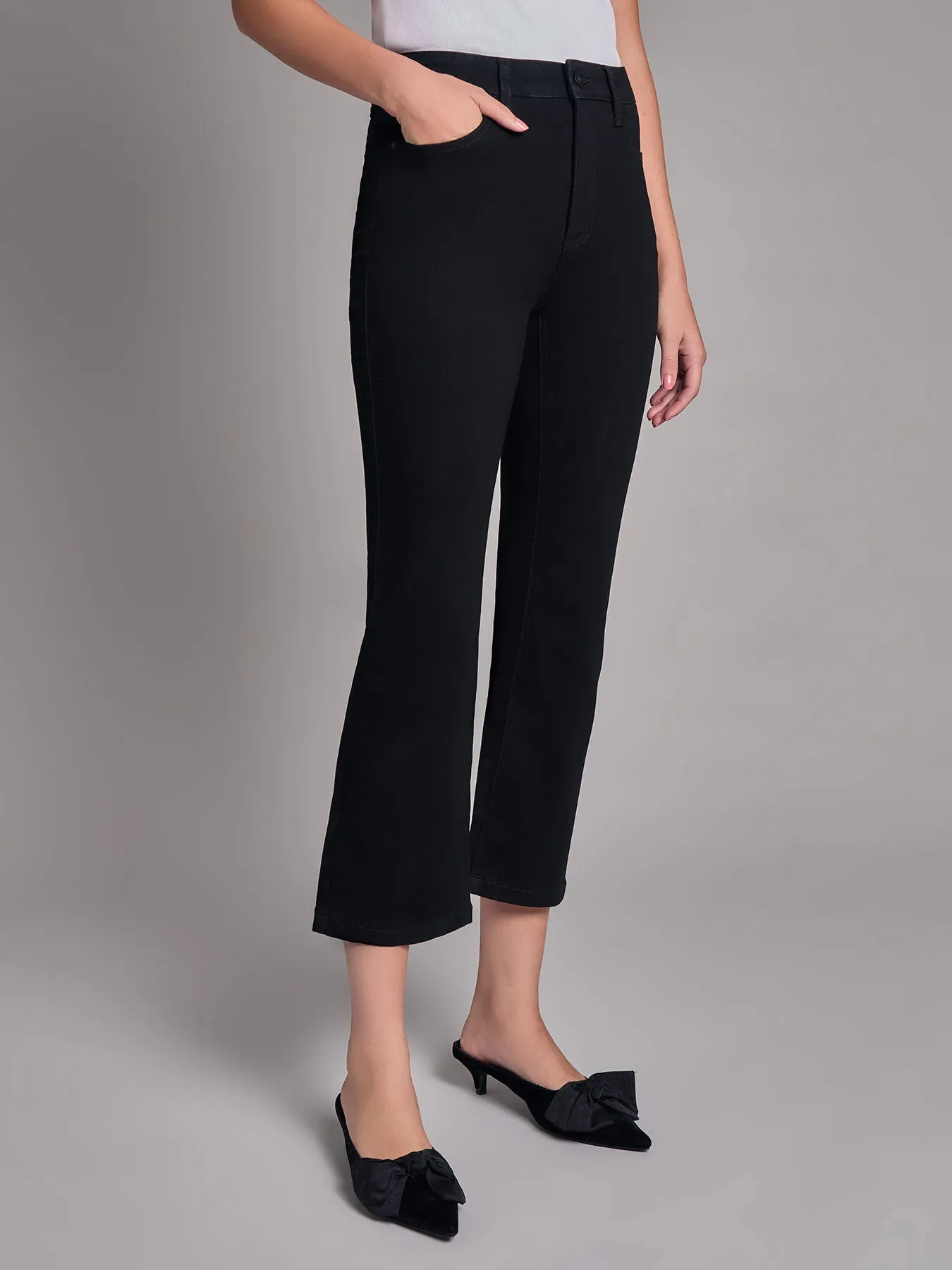 Petite High Rise Cropped Kick Flare Jeans sold by Jones New York product image thumbnail 2