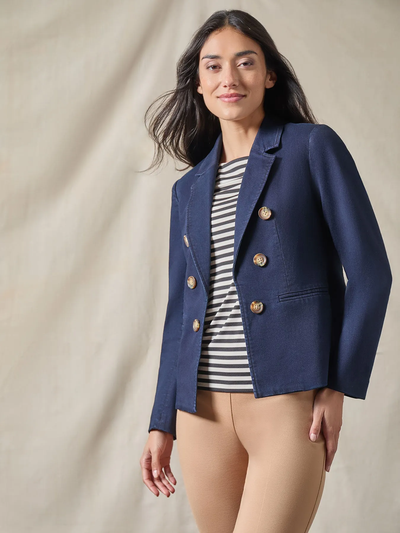 Denim Faux Double-Breasted Jacket sold by Jones New York