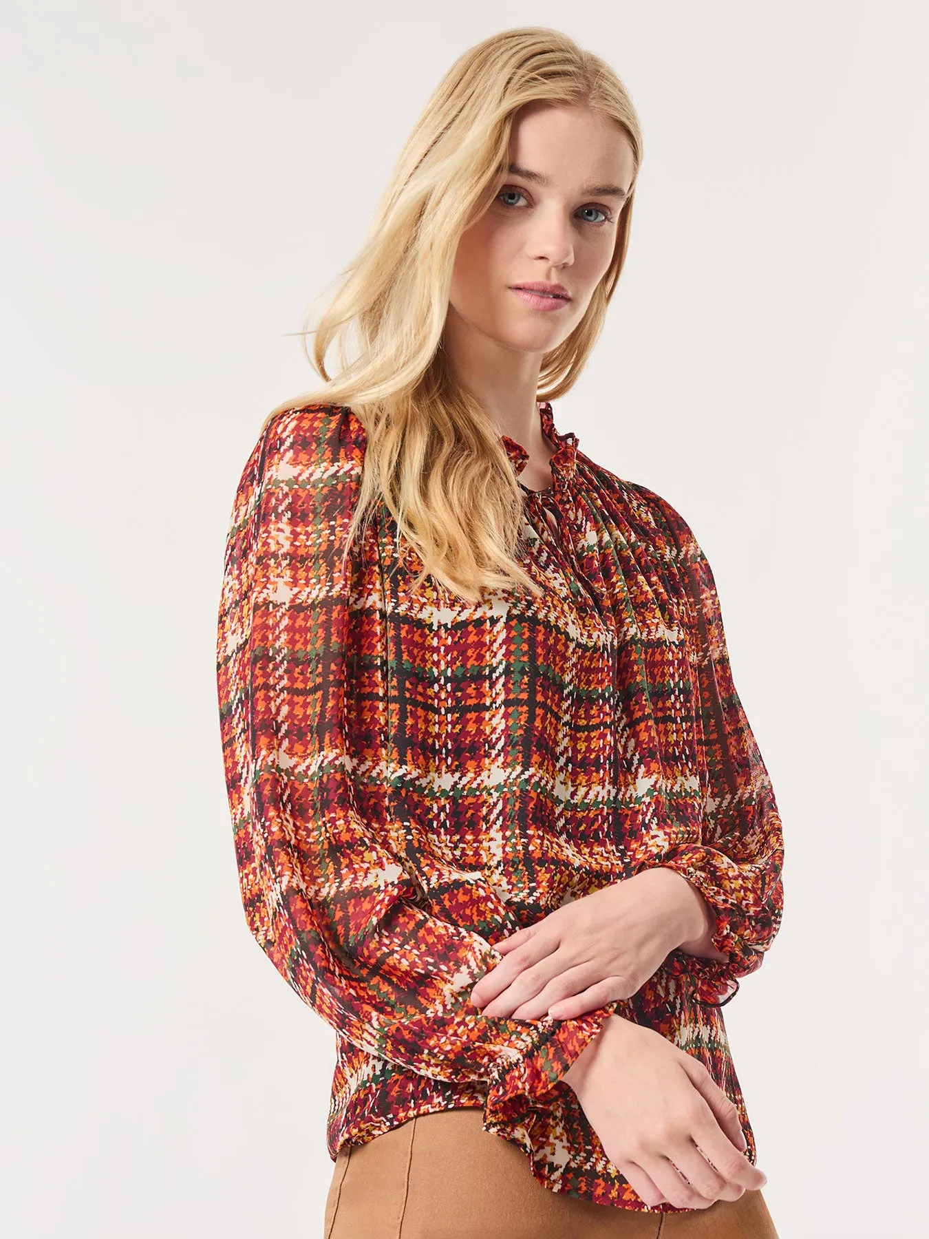 Plus Printed Raglan Peasant Blouse, Chiffon sold by Jones New York product image thumbnail 2