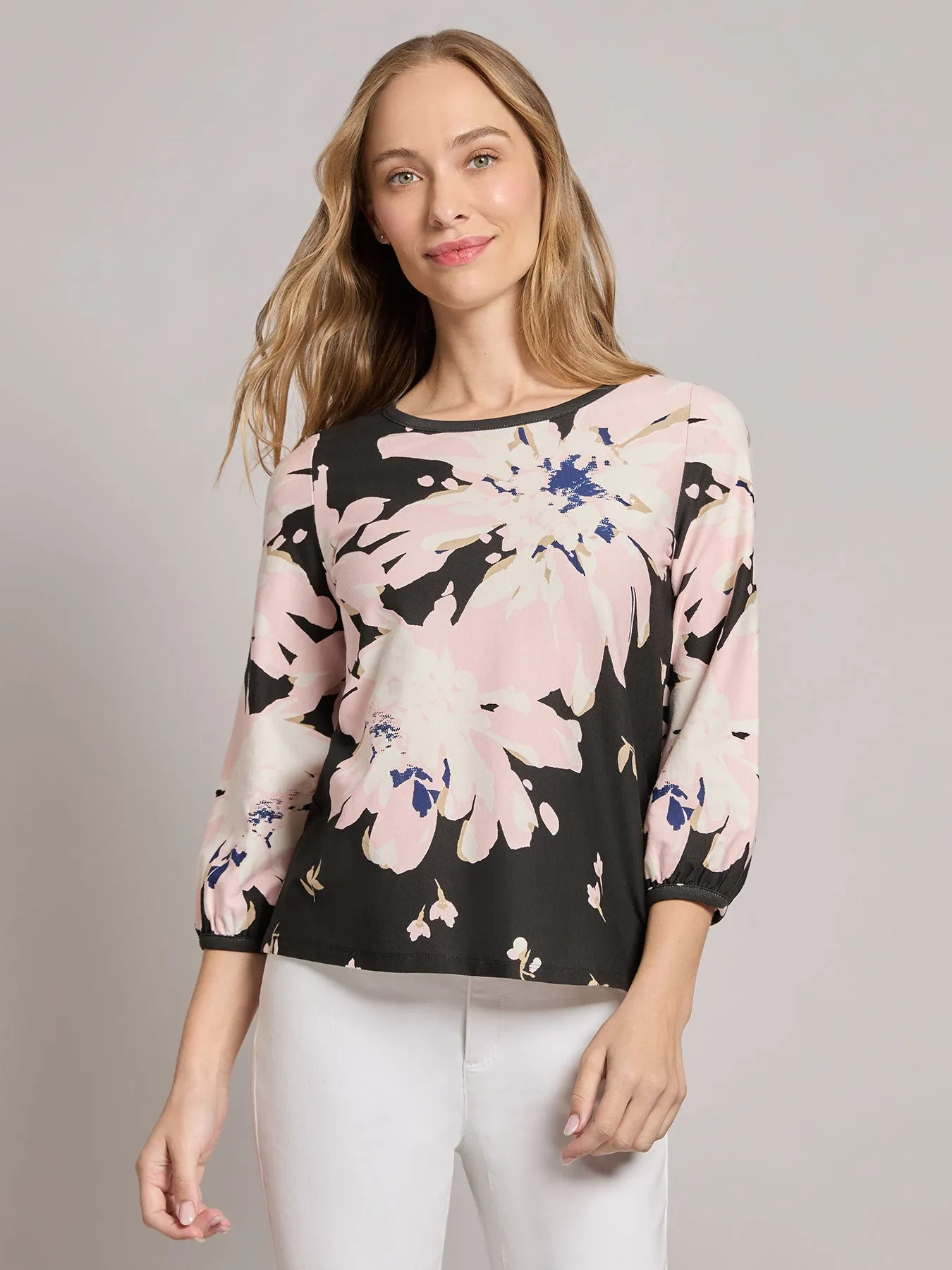 Printed Puff Sleeve Top, Moss Crepe sold by Jones New York