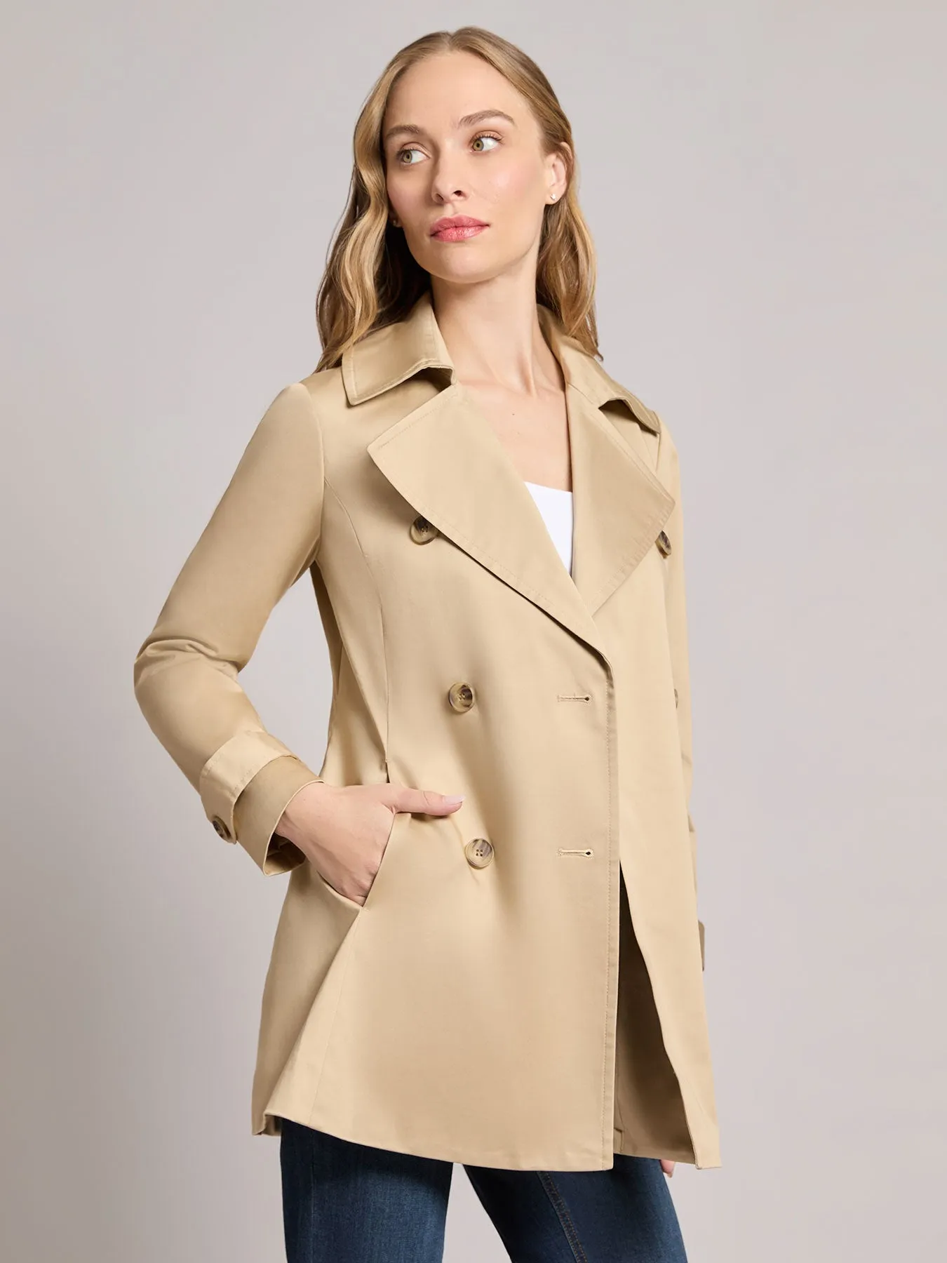 Petite Double Breasted Trench Jacket sold by Jones New York product image thumbnail 4