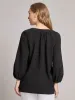 Petite Print V-Neck Pleated Kelly Blouse, Jacquard sold by Jones New York
