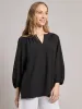 Petite Print V-Neck Pleated Kelly Blouse, Jacquard sold by Jones New York