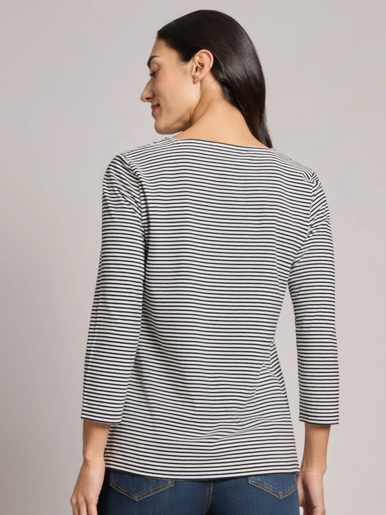 Petite Square Neck Stripe Top sold by Jones New York product image thumbnail 3