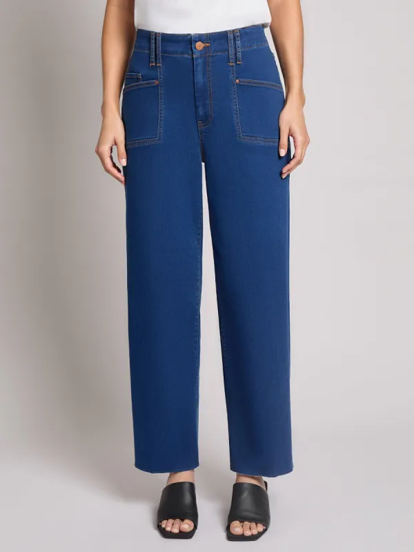Petite Patch Pocket Wide Leg Denim, Phoenix Wash sold by Jones New York