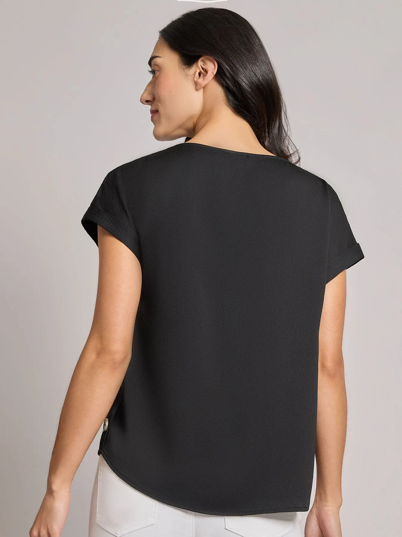 Button Detail Blouse, Hammered Satin sold by Jones New York product image thumbnail 3