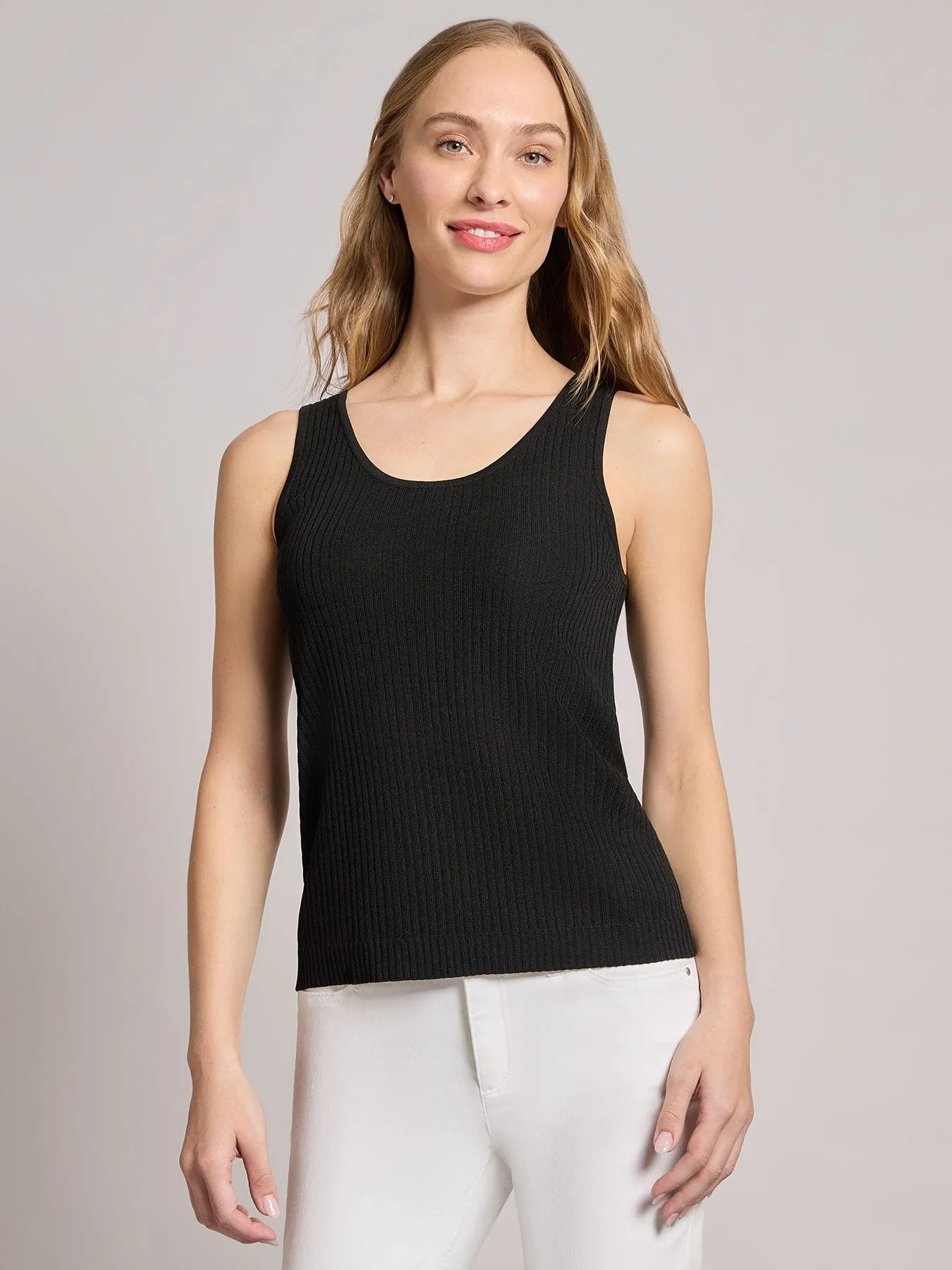 Sutton Scoop Neck Tank Top sold by Jones New York