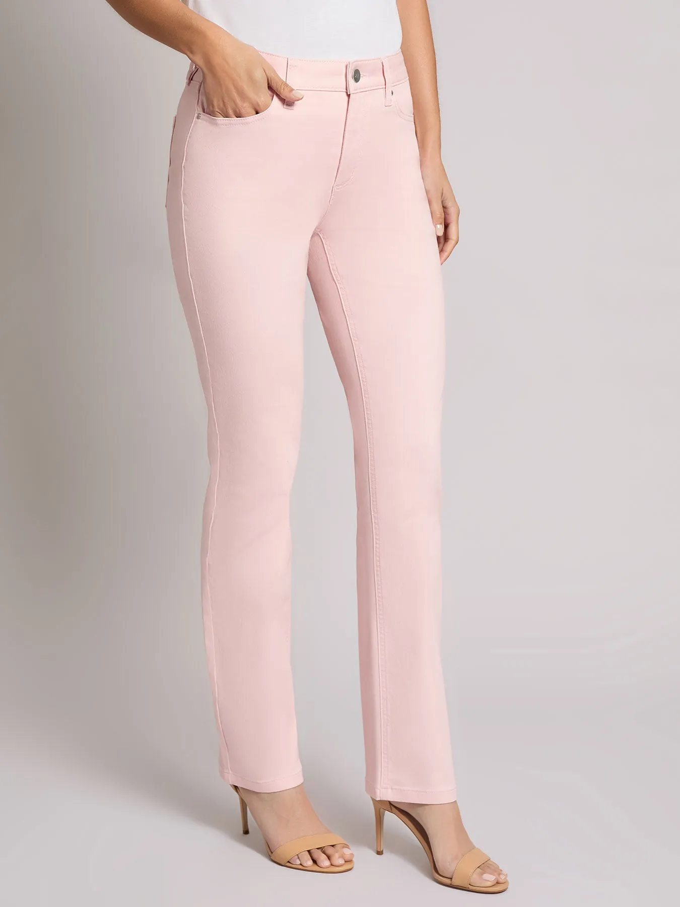 Petite Lexington Straight Leg Jeans, Petal Pink sold by Jones New York product image thumbnail 2
