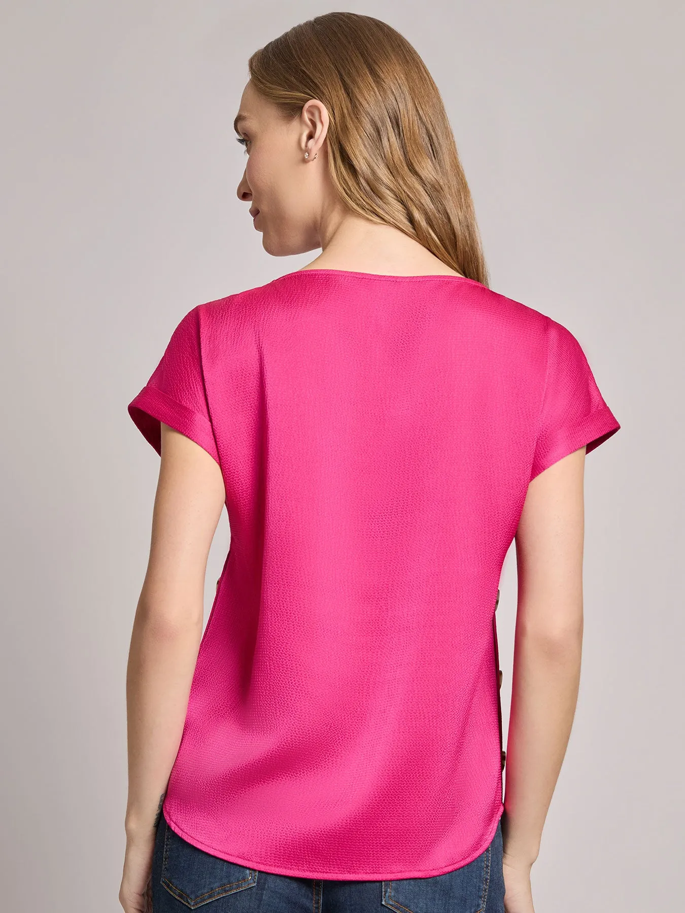 Button Detail Blouse, Hammered Satin sold by Jones New York product image thumbnail 3