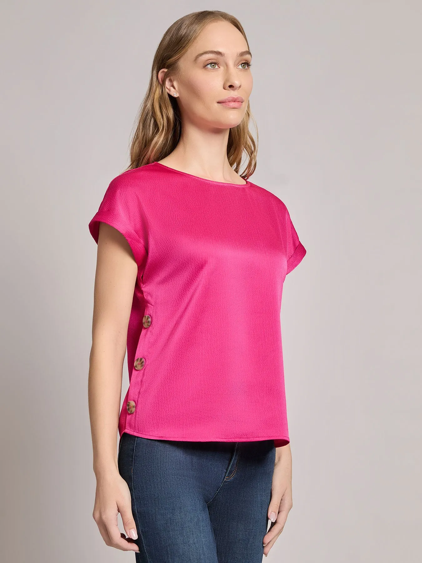 Button Detail Blouse, Hammered Satin sold by Jones New York product image thumbnail 2