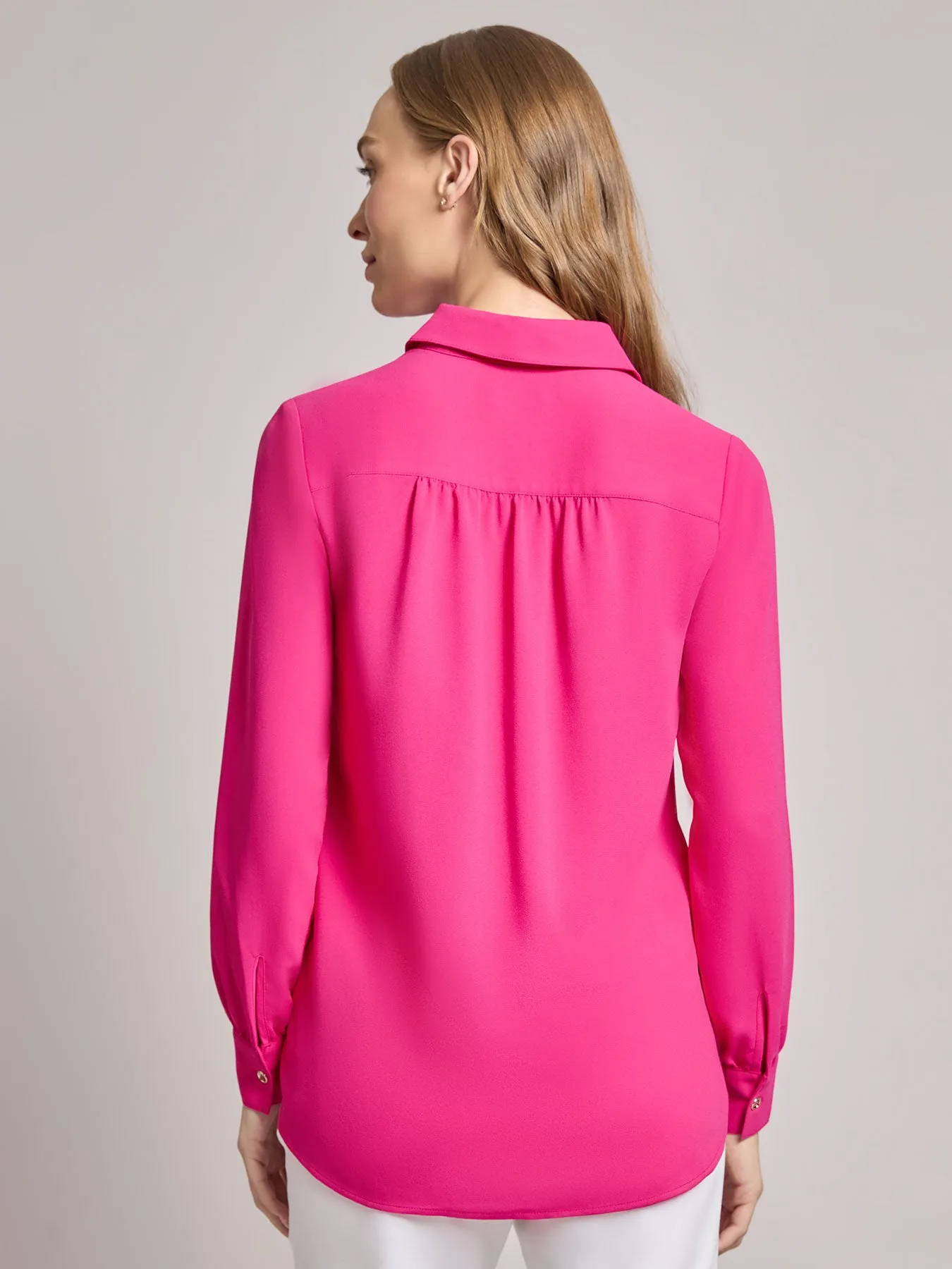 Long Sleeve Collared Popover Blouse, Jasper Crepe sold by Jones New York product image thumbnail 3