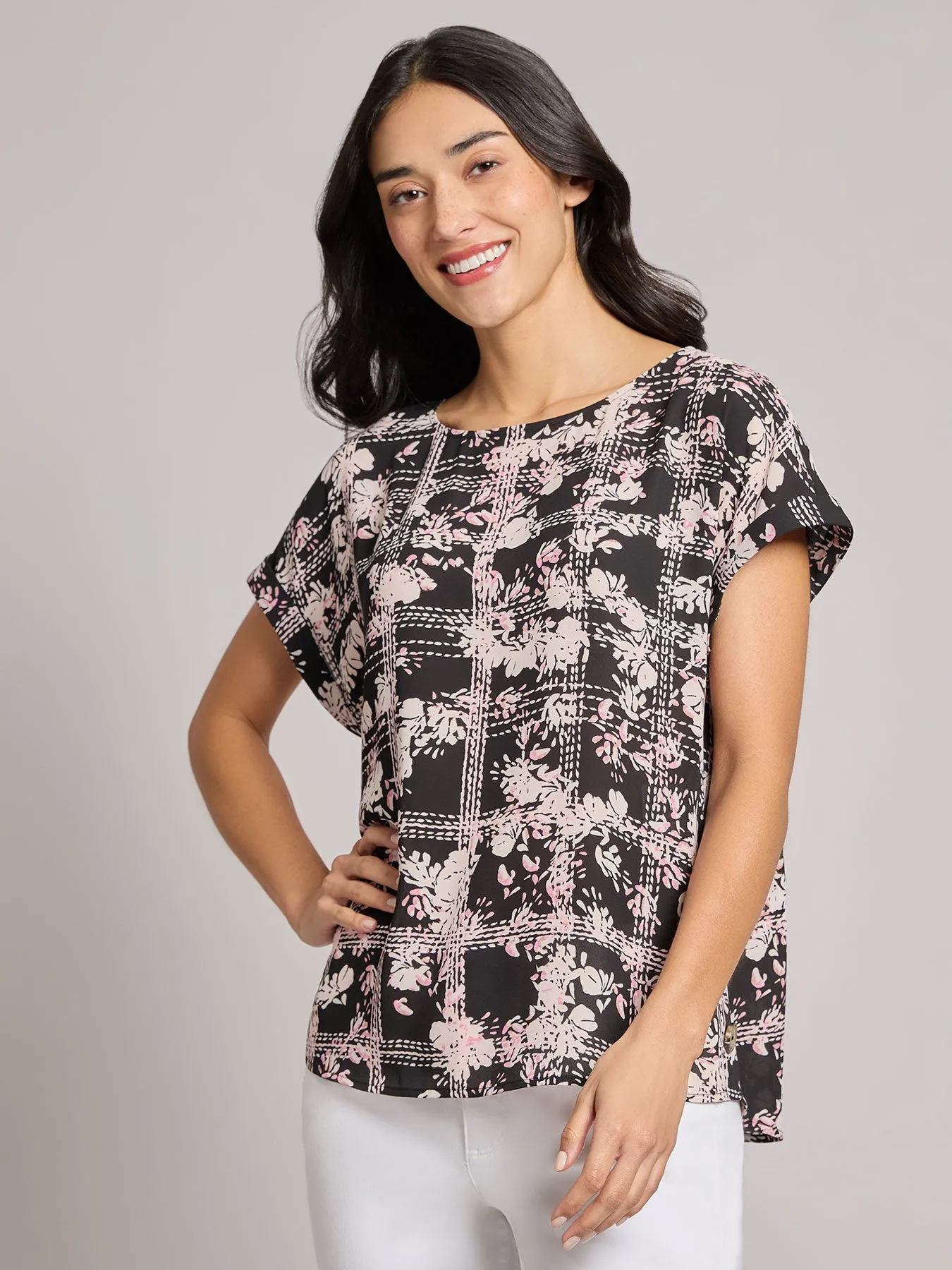 Button Detail Blouse, Crepe de Chine sold by Jones New York