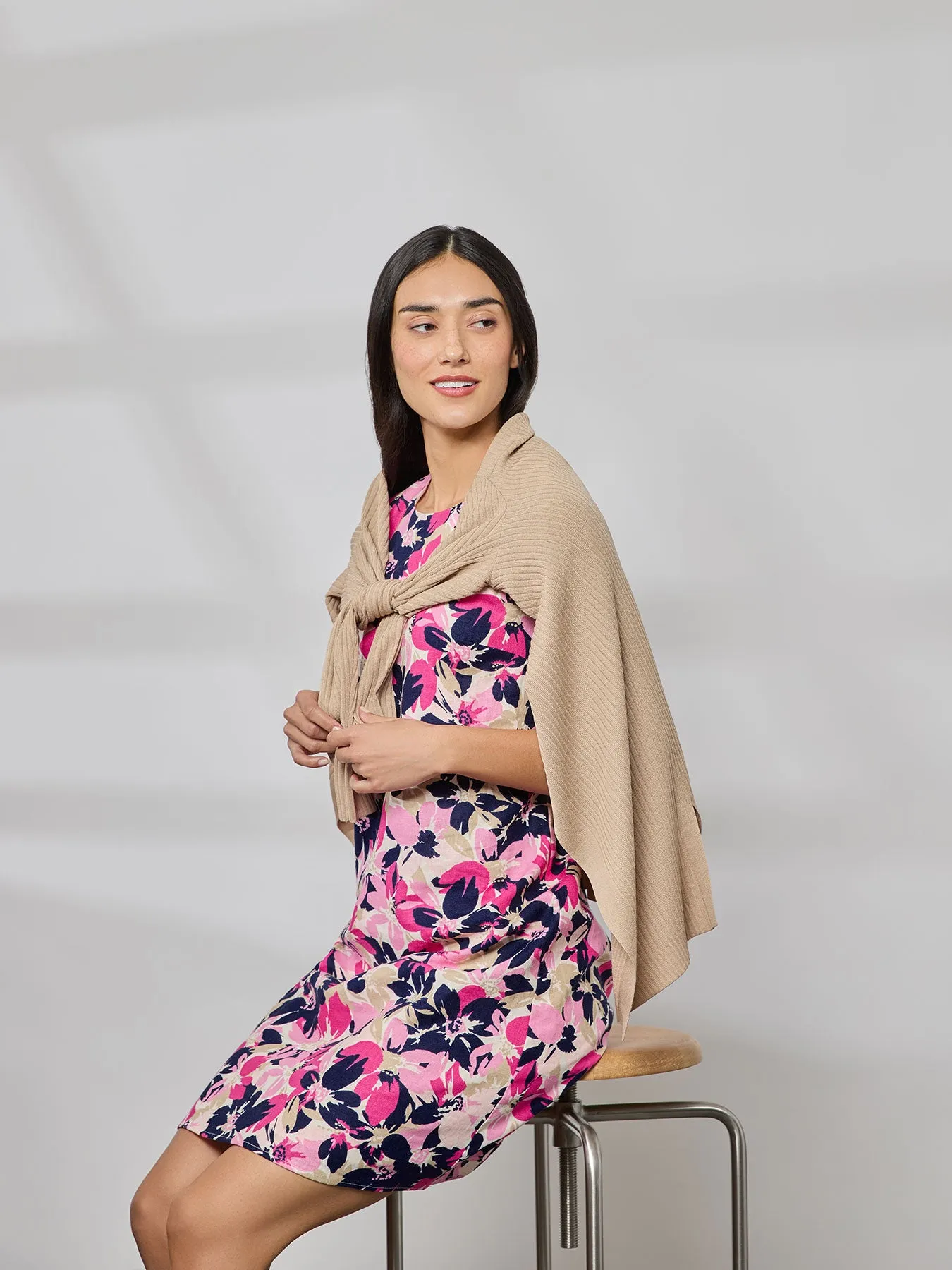 Cap Sleeve Swing Dress, Linen Blend sold by Jones New York product image thumbnail 5