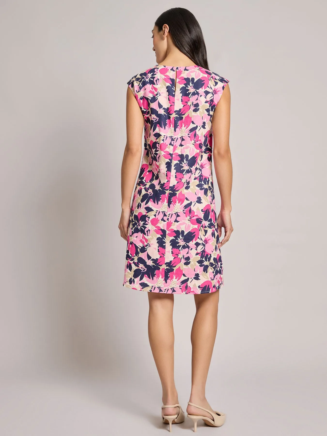 Cap Sleeve Swing Dress, Linen Blend sold by Jones New York product image thumbnail 3