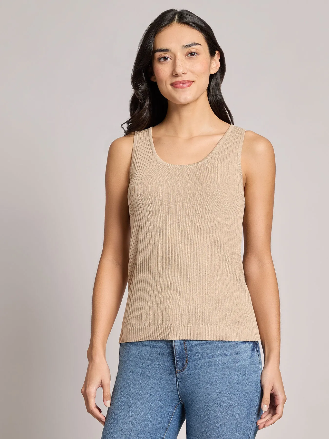 Petite Sutton Scoop Neck Tank Top sold by Jones New York