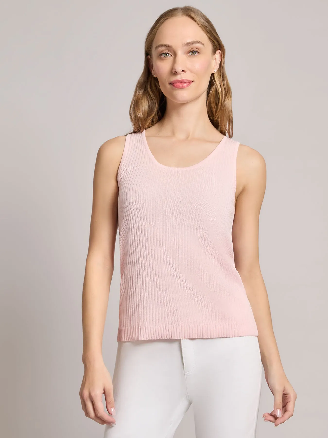 Sutton Scoop Neck Tank Top sold by Jones New York