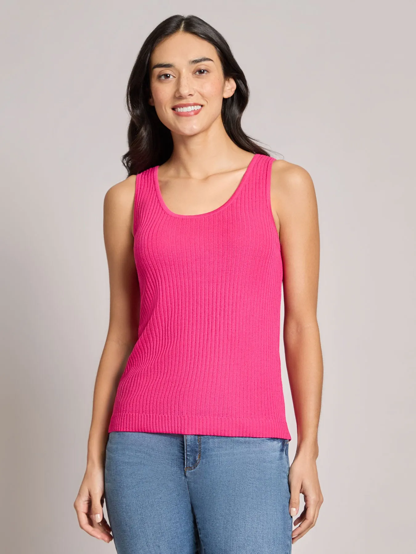 Sutton Scoop Neck Tank Top sold by Jones New York