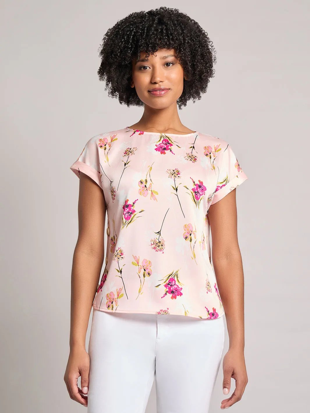 Button Detail Blouse, Hammered Satin sold by Jones New York