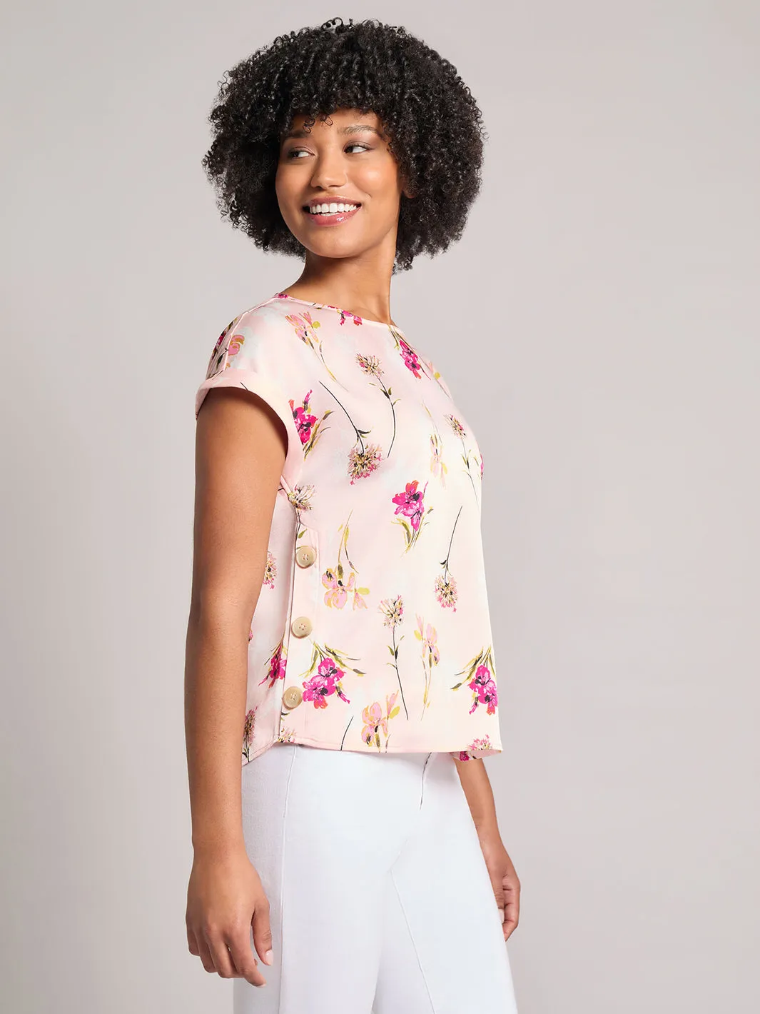 Button Detail Blouse, Hammered Satin sold by Jones New York product image thumbnail 2