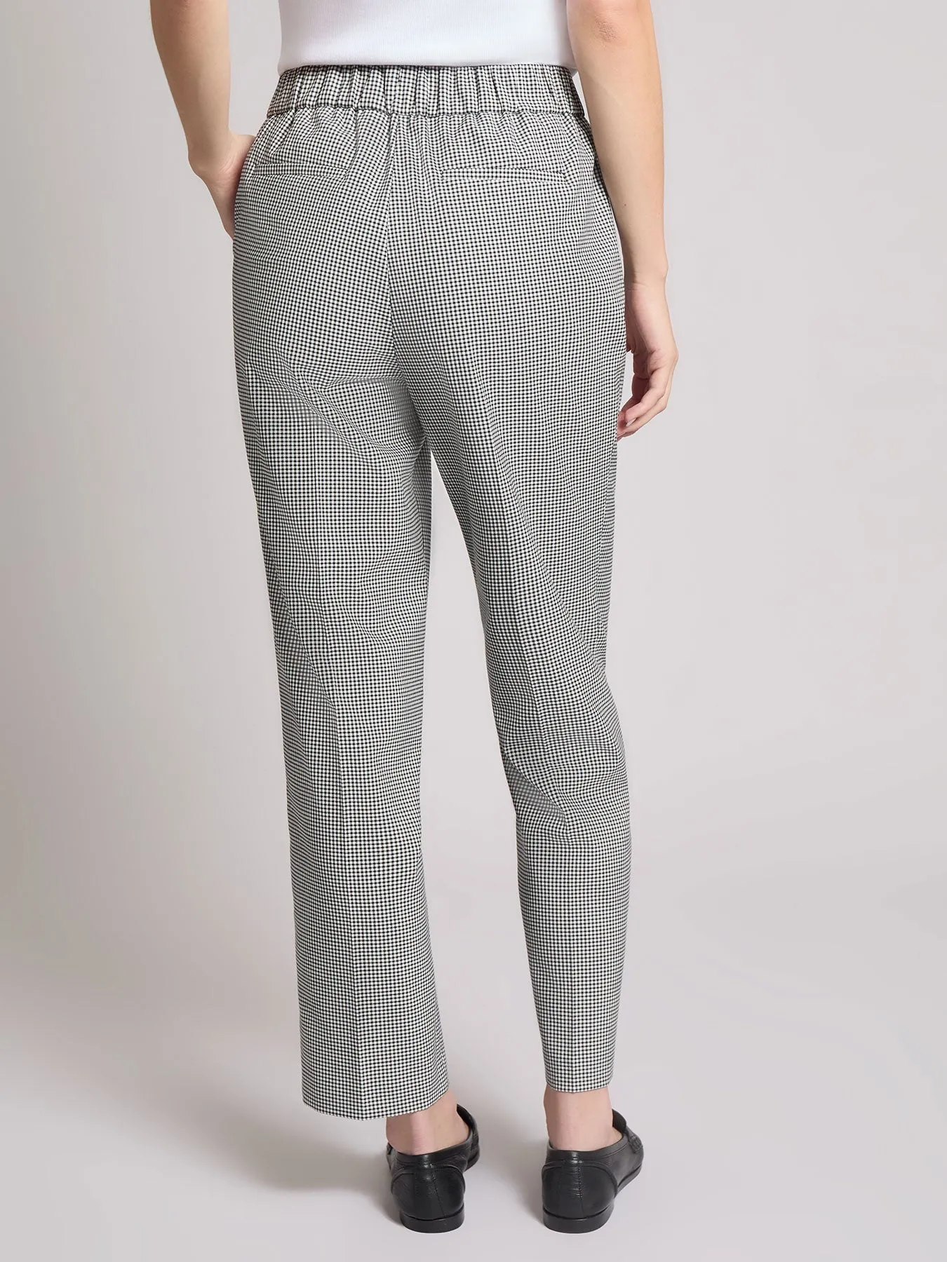 Straight Leg Elastic Back Pant, Gingham sold by Jones New York product image thumbnail 3