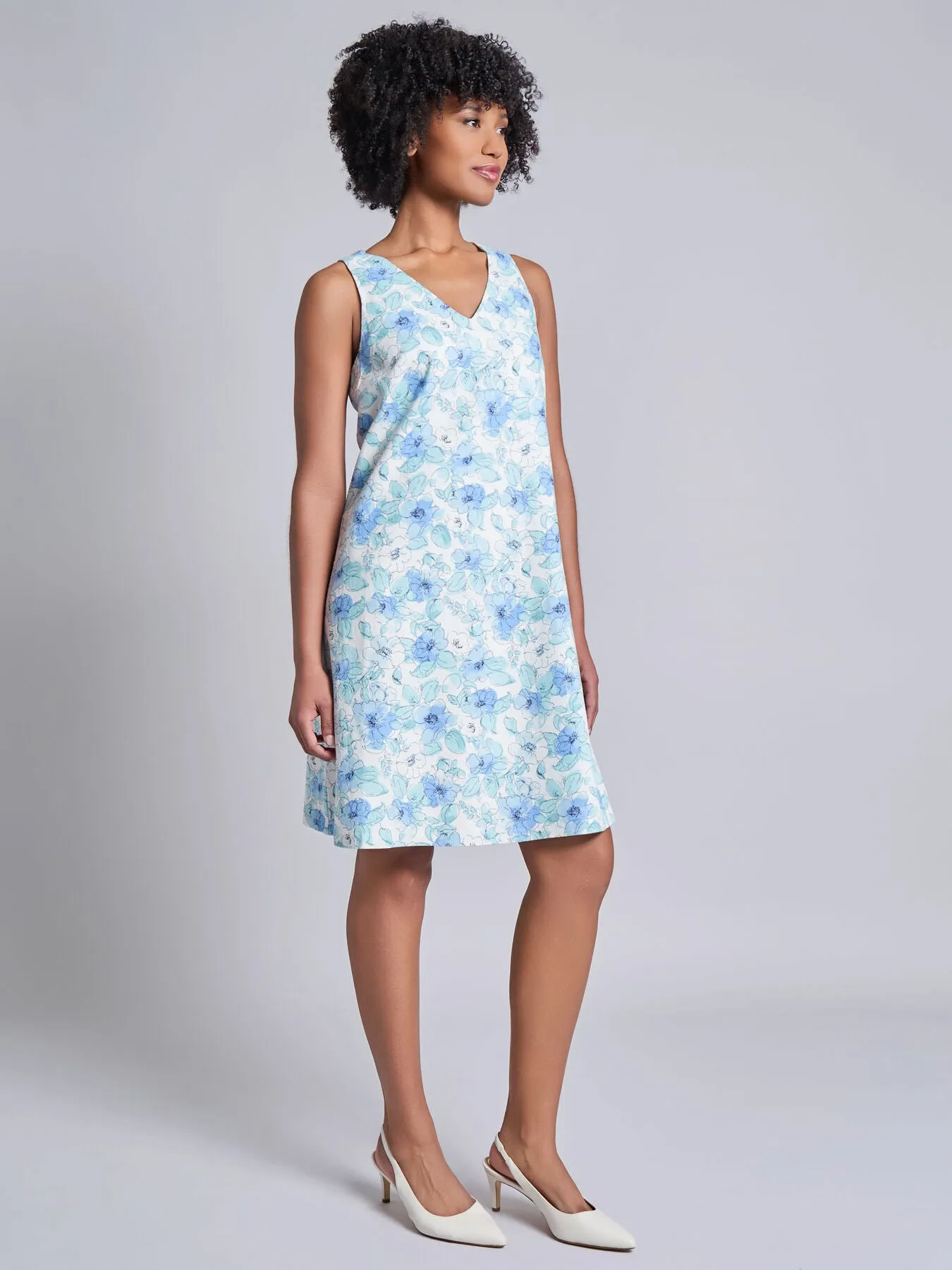 Plus Gina V-Neck Knee Length Dress sold by Jones New York product image thumbnail 3
