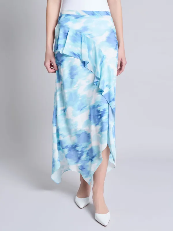 Petite Pull-On Ruffle Trim Midi Skirt sold by Jones New York