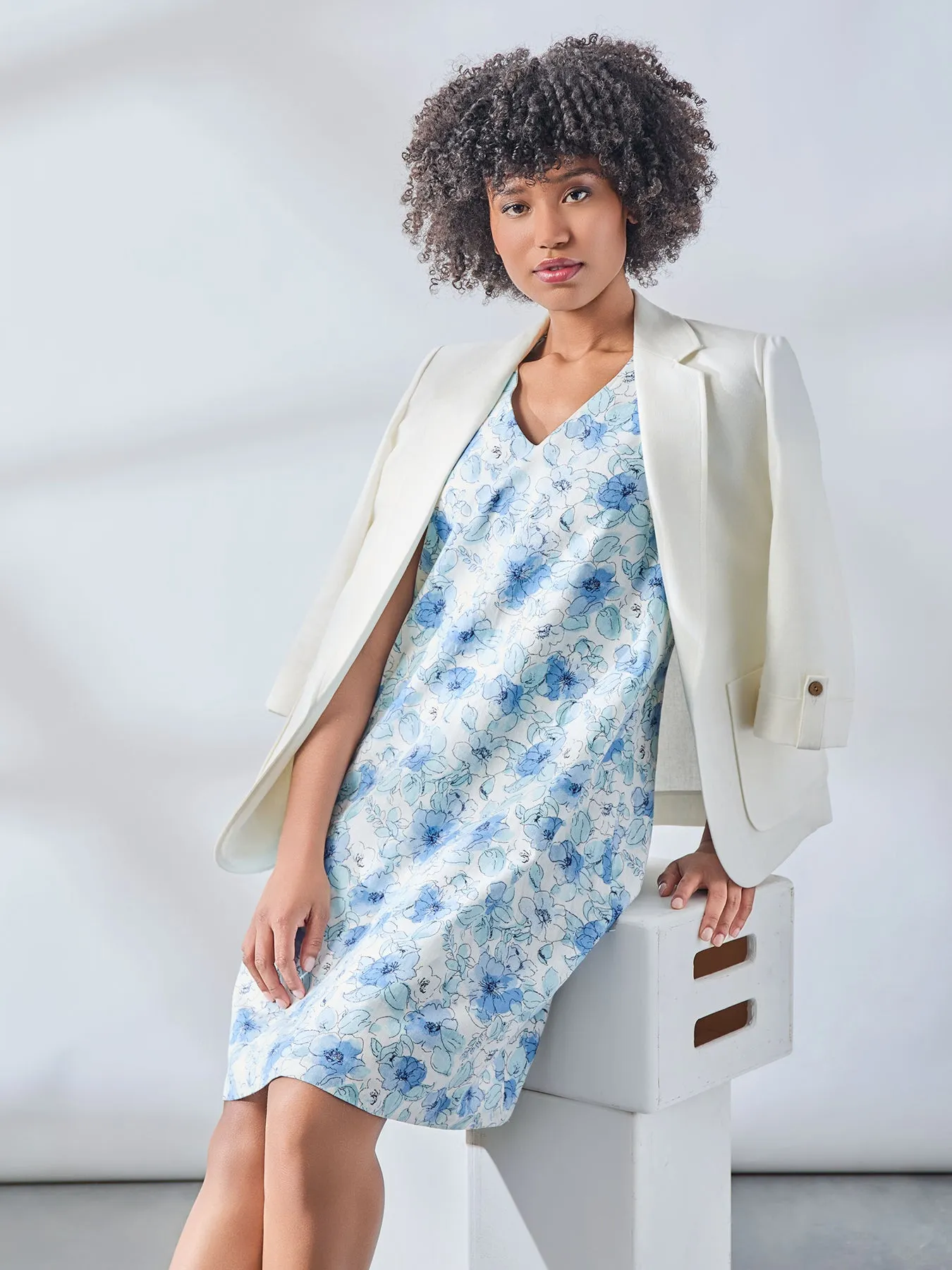 Patch Pocket Tab Sleeve Blazer, Solid Linen Viscose sold by Jones New York product image thumbnail 2