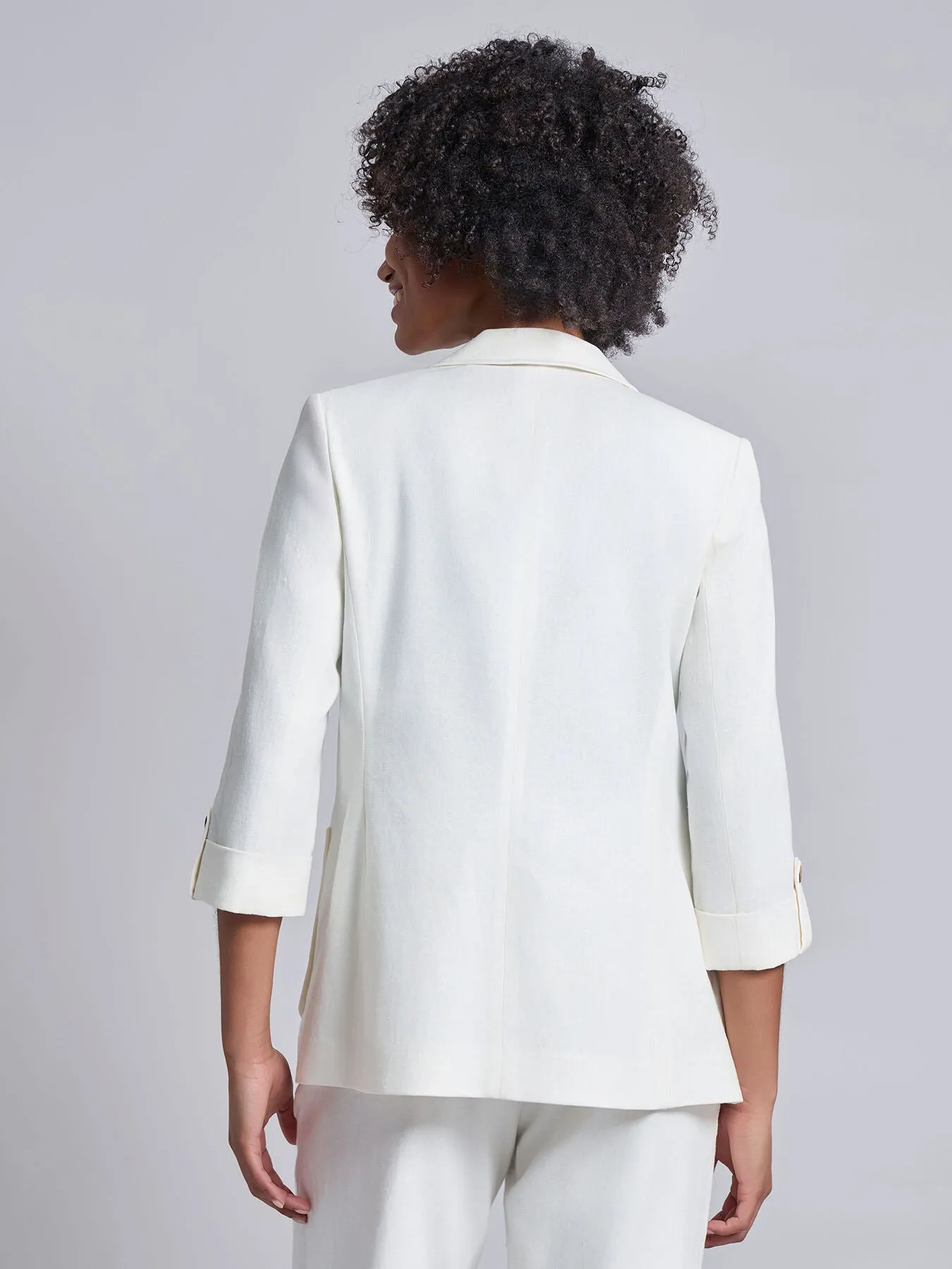 Petite Patch Pocket Tab Sleeve Blazer, Solid Linen Viscose sold by Jones New York product image thumbnail 5