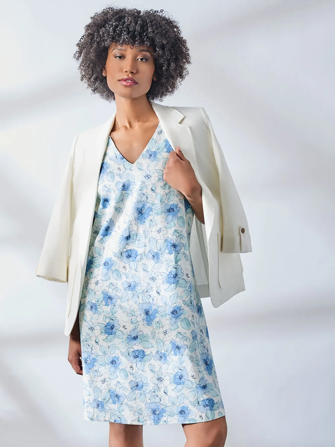 Petite Patch Pocket Tab Sleeve Blazer, Solid Linen Viscose sold by Jones New York product image thumbnail 4