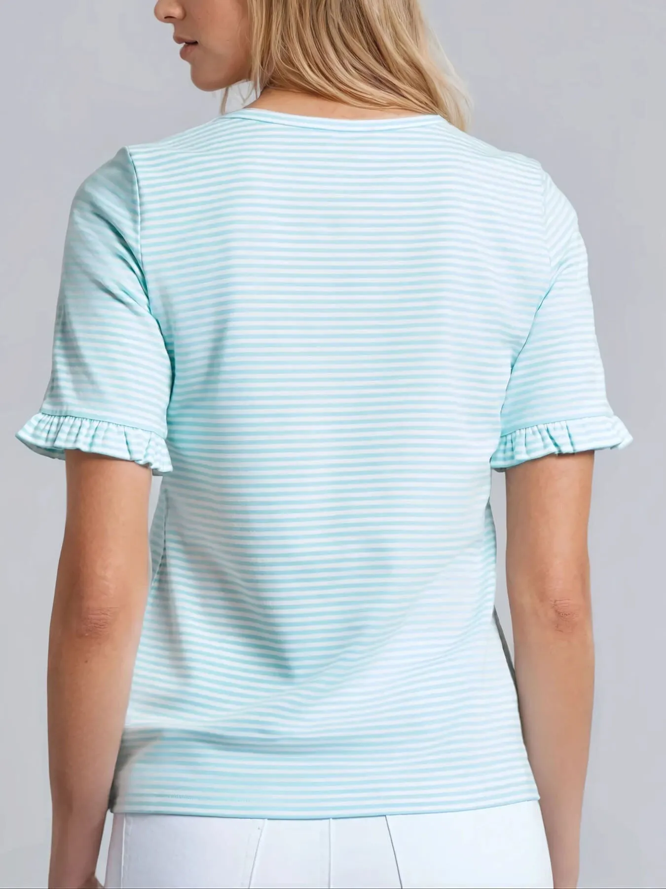 Ruffle Sleeve Stripe Top sold by Jones New York product image thumbnail 3