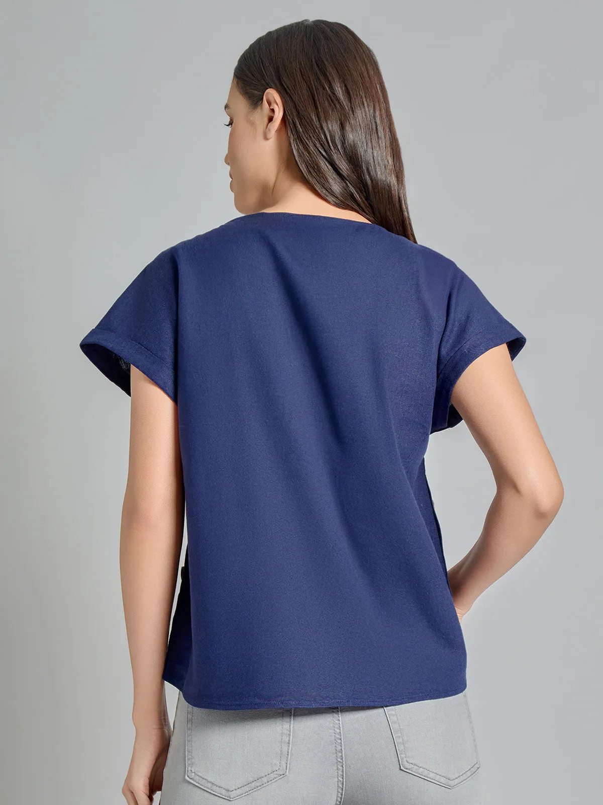 Button Detail Blouse, Hammered Satin sold by Jones New York product image thumbnail 3