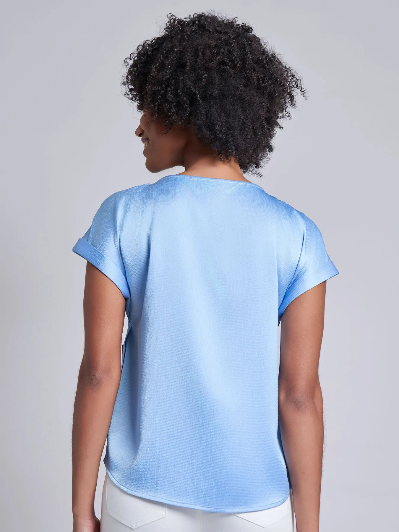 Button Detail Blouse, Hammered Satin sold by Jones New York product image thumbnail 3