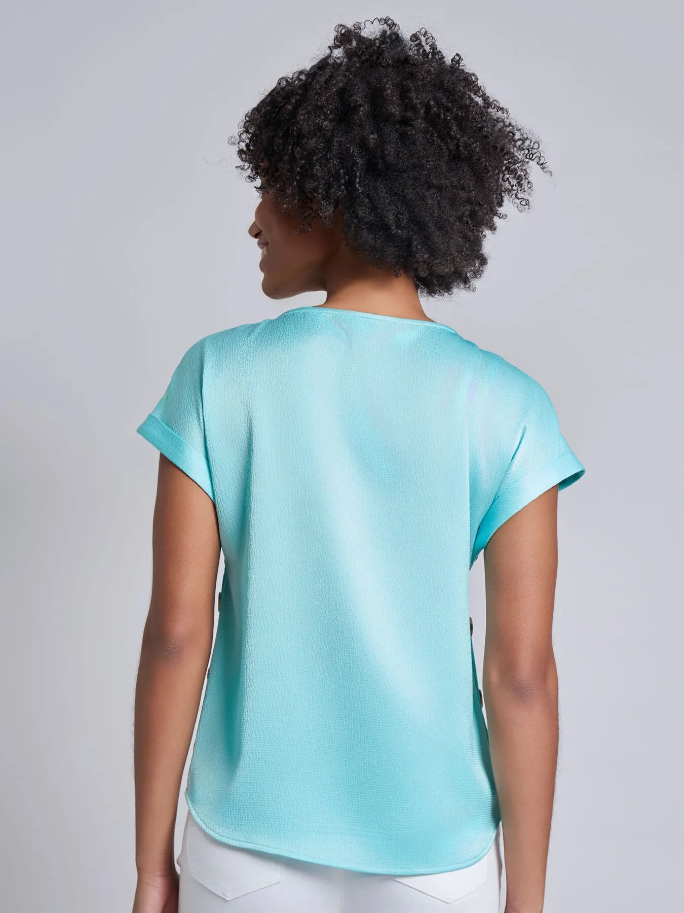 Button Detail Blouse, Hammered Satin sold by Jones New York product image thumbnail 3