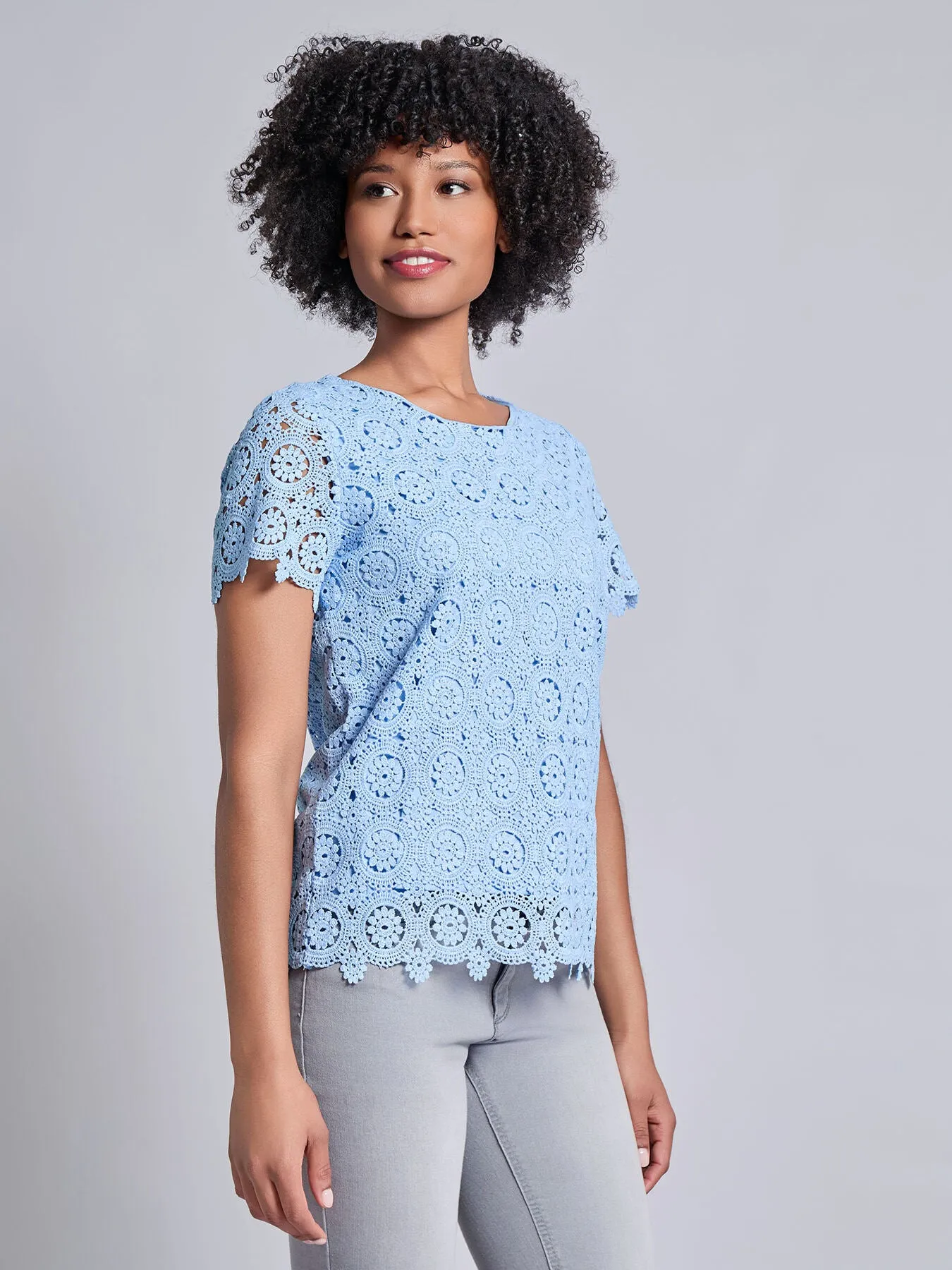 Short Sleeve Lace Top sold by Jones New York product image thumbnail 2