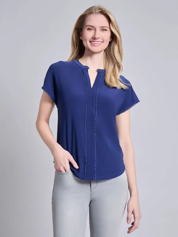 Petite Split Neck Top sold by Jones New York
