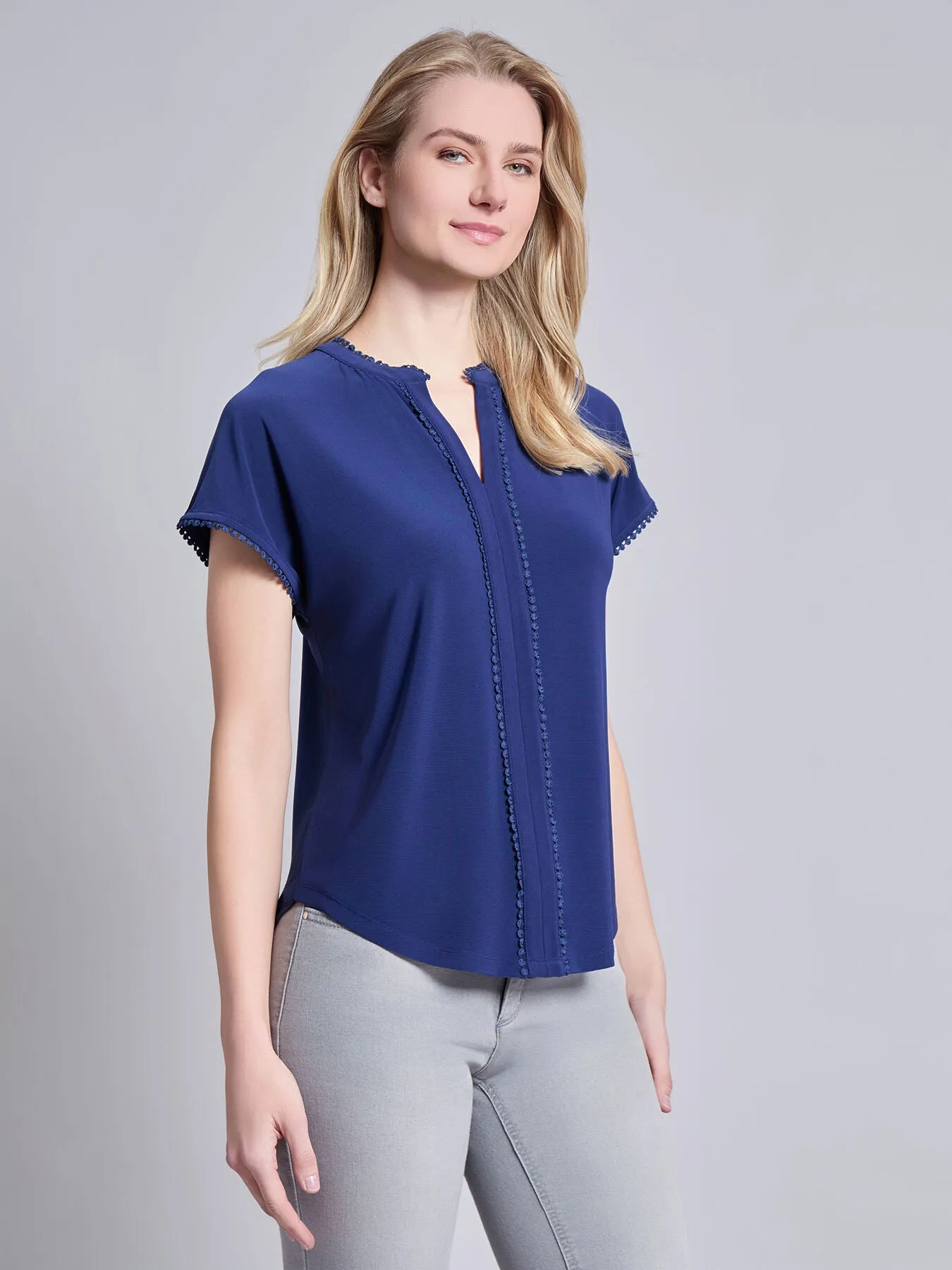 Petite Split Neck Top sold by Jones New York product image thumbnail 2