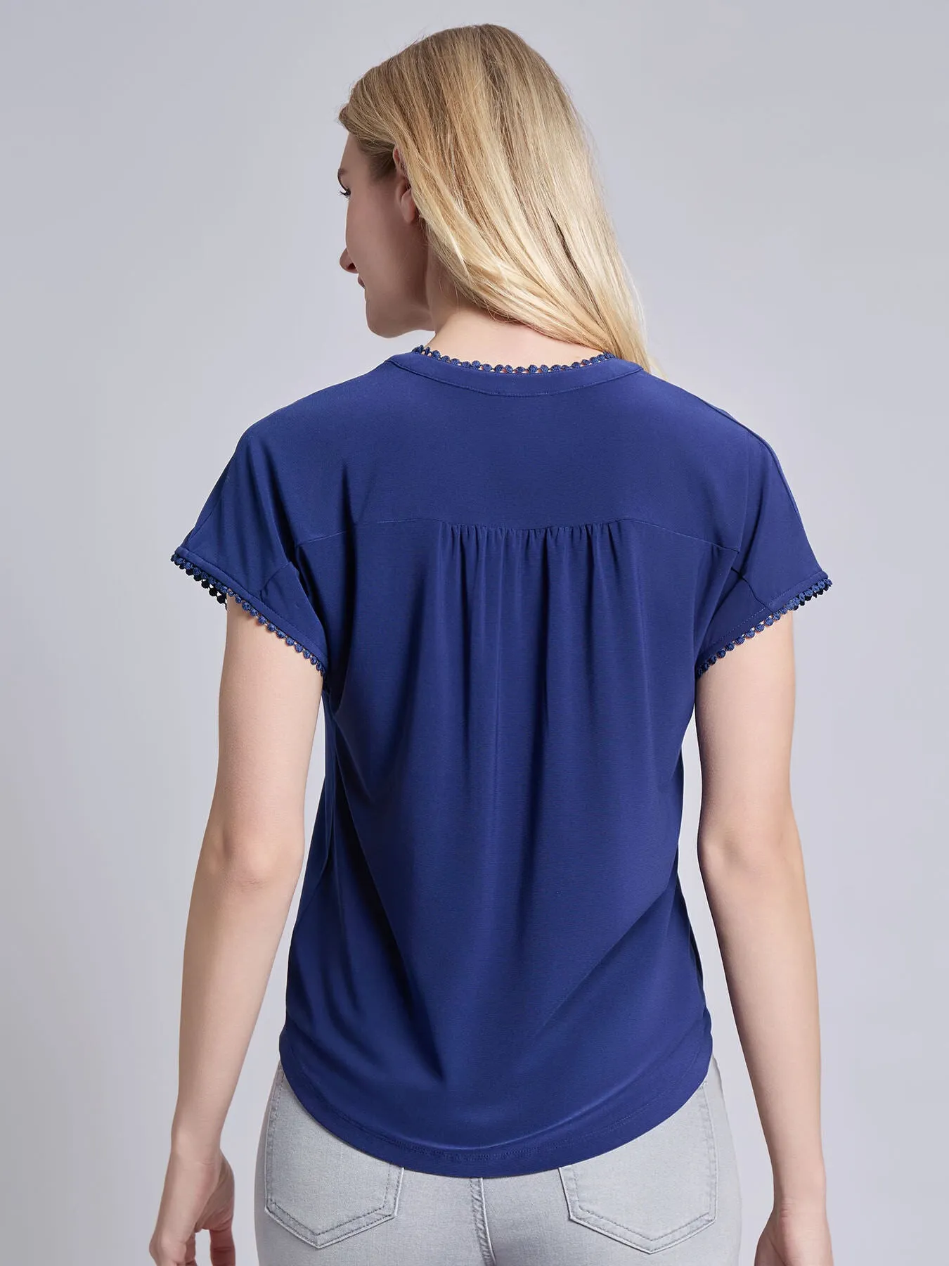 Petite Split Neck Top sold by Jones New York product image thumbnail 4