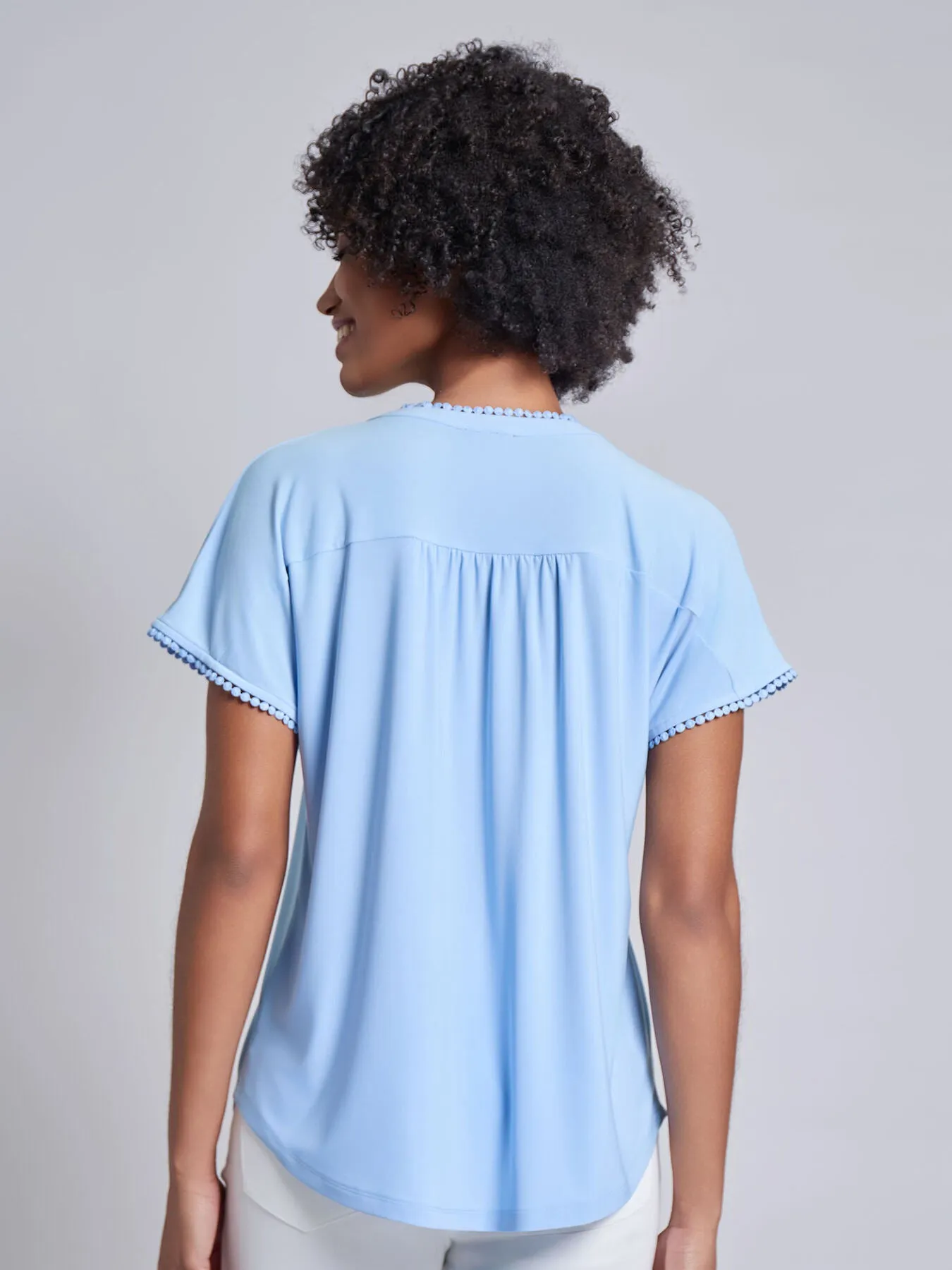 Petite Split Neck Top sold by Jones New York product image thumbnail 3