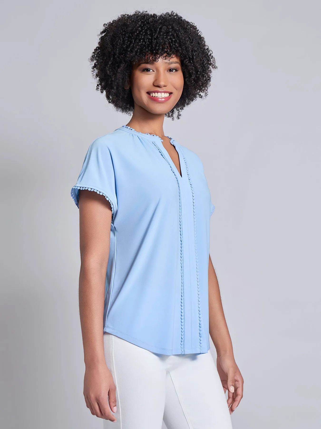 Petite Split Neck Top sold by Jones New York product image thumbnail 2