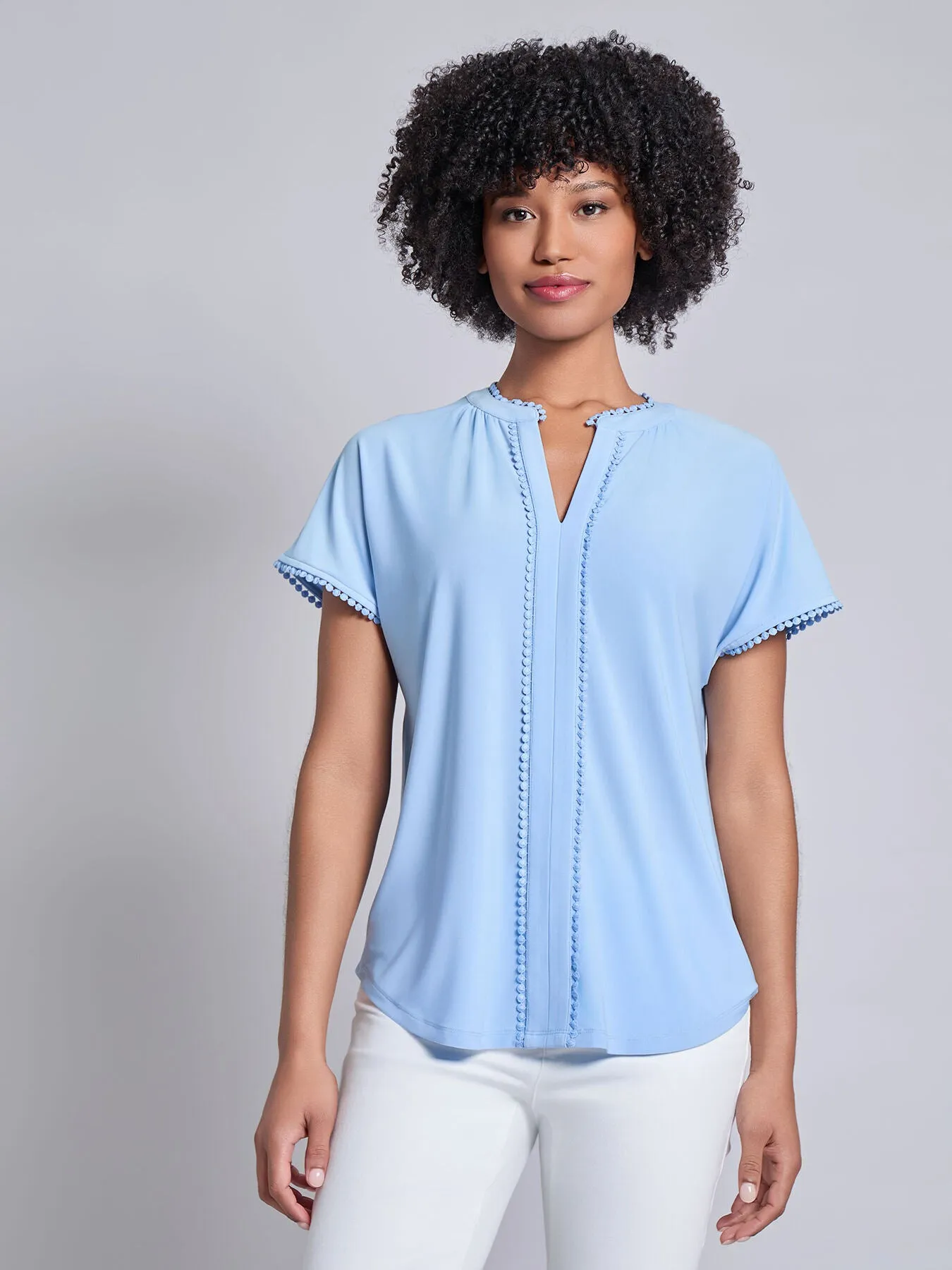 Petite Split Neck Top sold by Jones New York