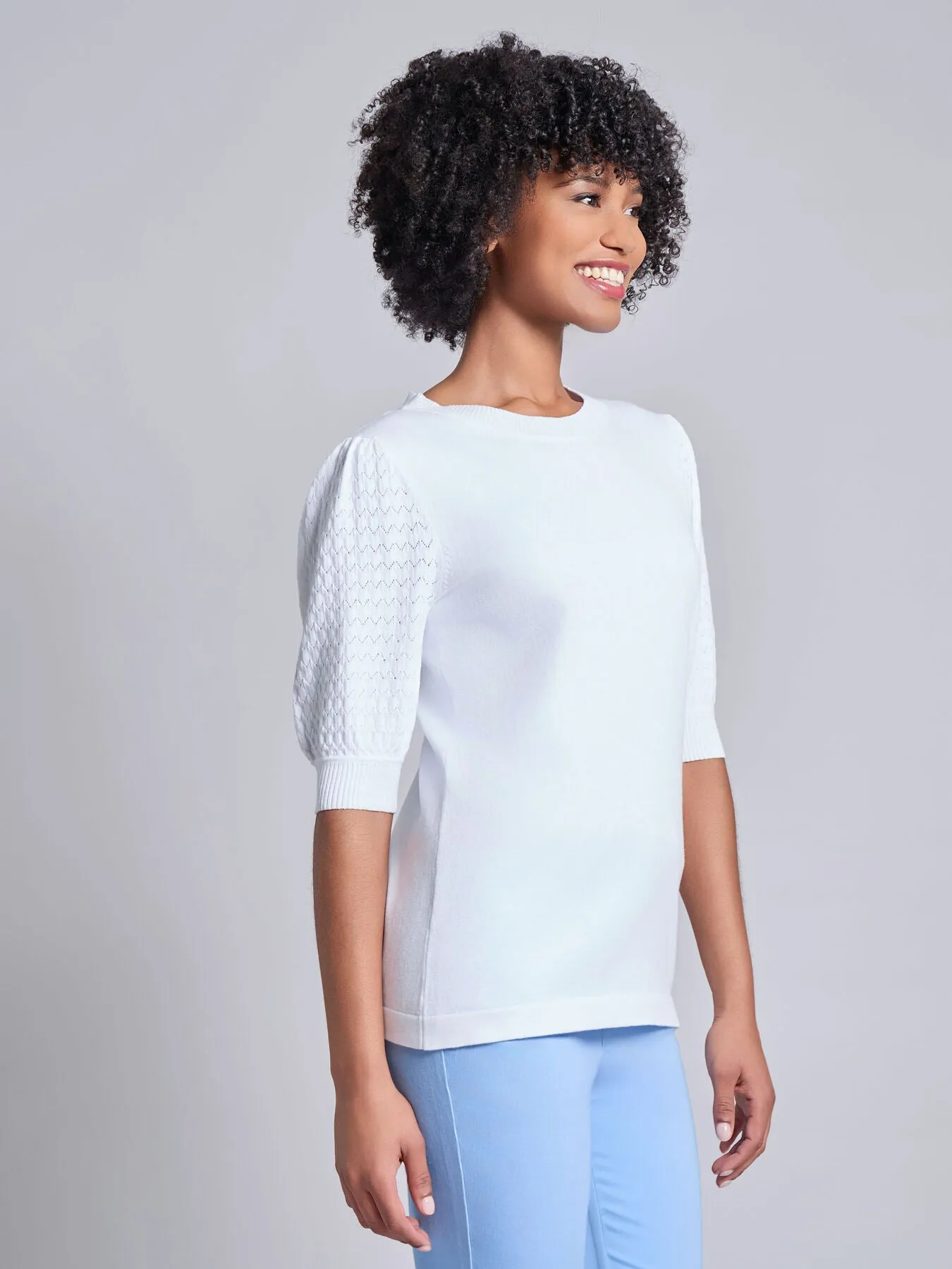 Stitch Puff Sleeve Top sold by Jones New York product image thumbnail 2