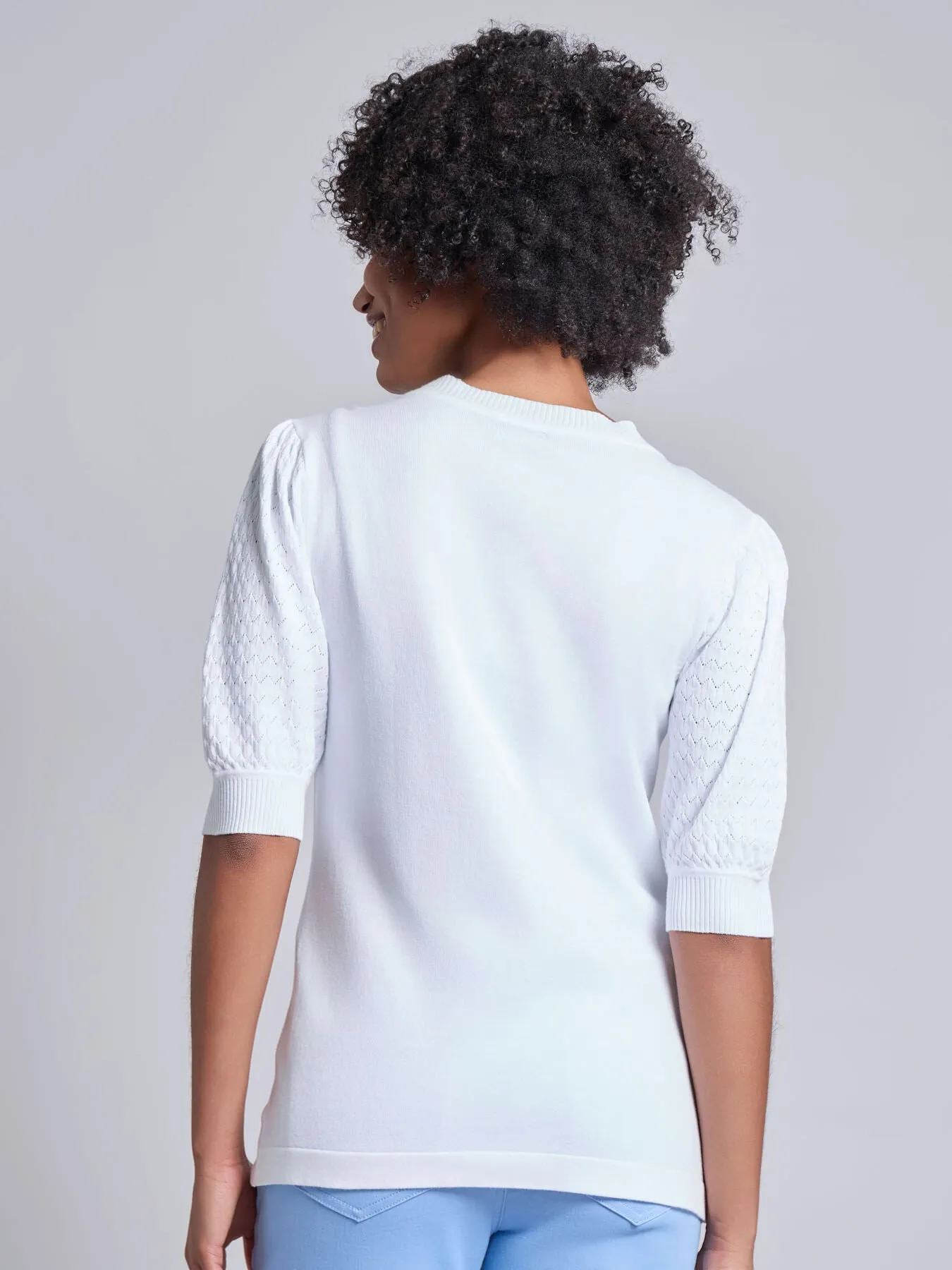 Stitch Puff Sleeve Top sold by Jones New York product image thumbnail 3