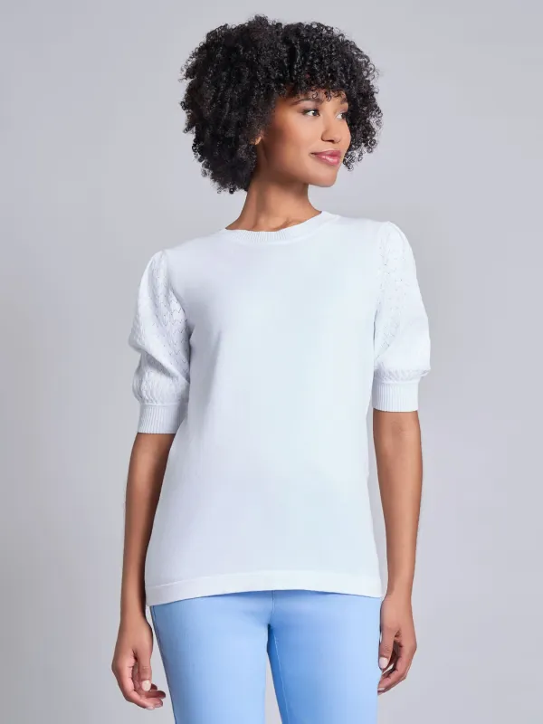 Stitch Puff Sleeve Top made by Jones New York