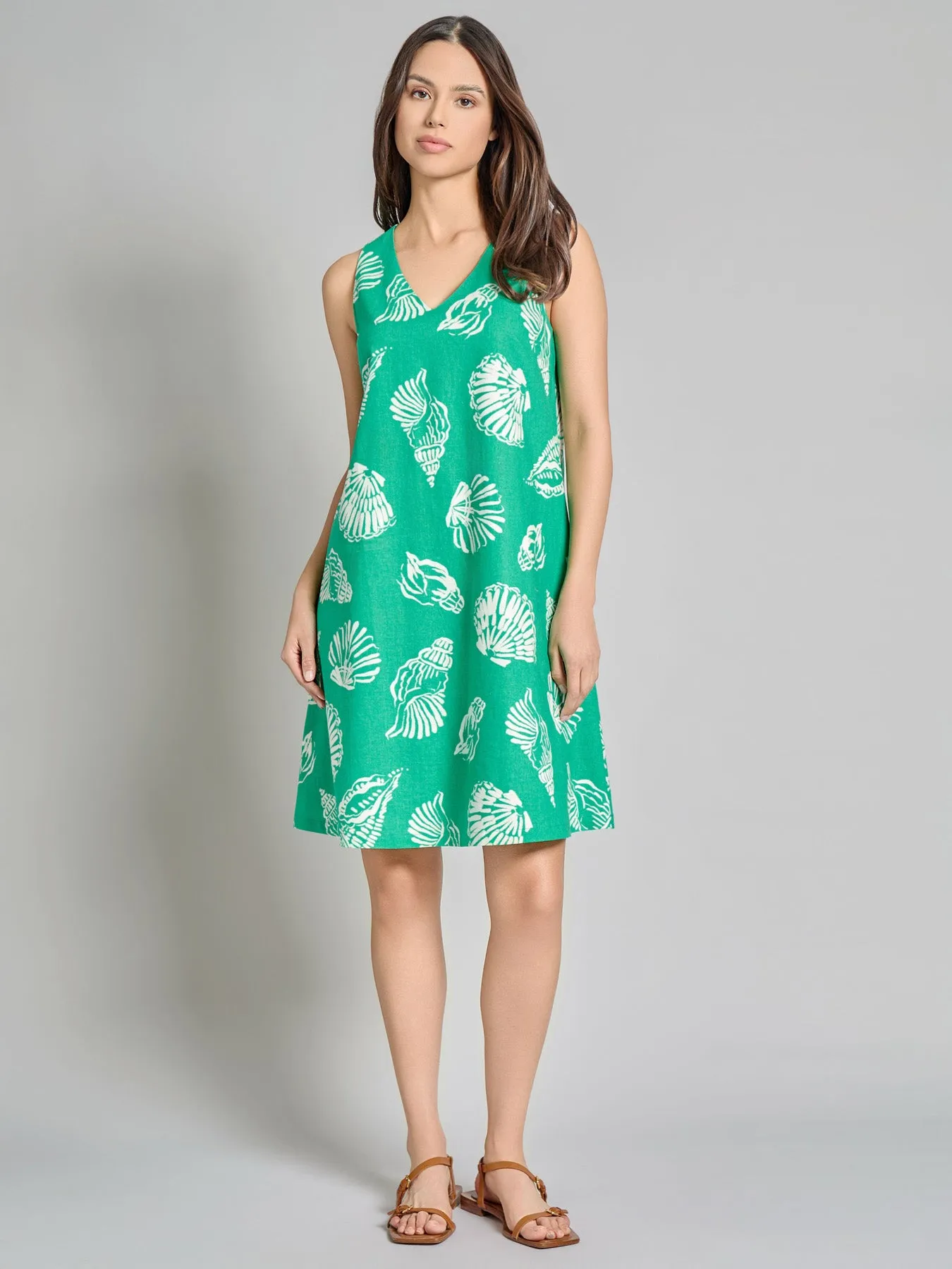 Gina Sleeveless Trapeze Dress, Linen Blend sold by Jones New York