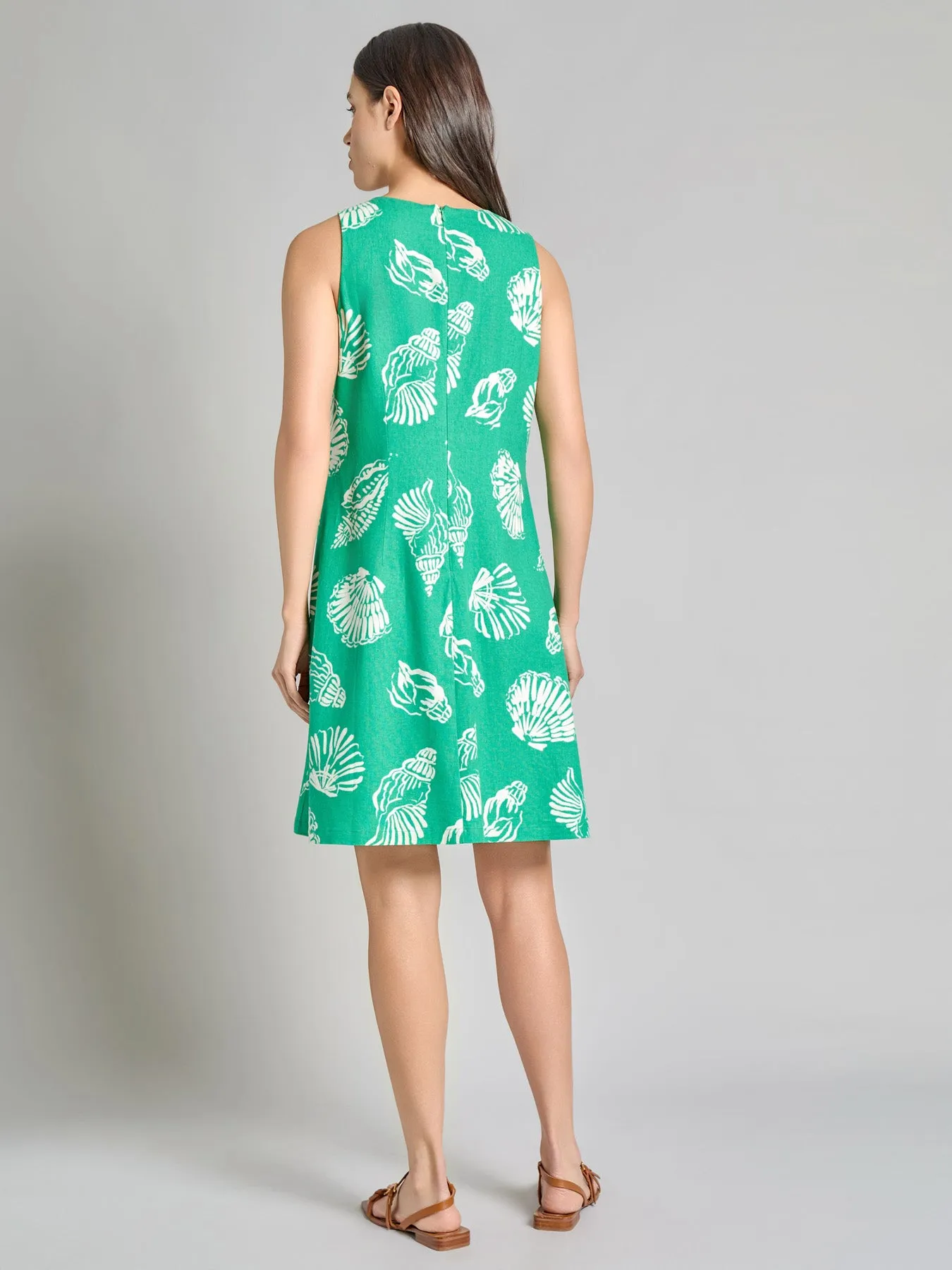 Gina Sleeveless Trapeze Dress, Linen Blend sold by Jones New York product image thumbnail 3