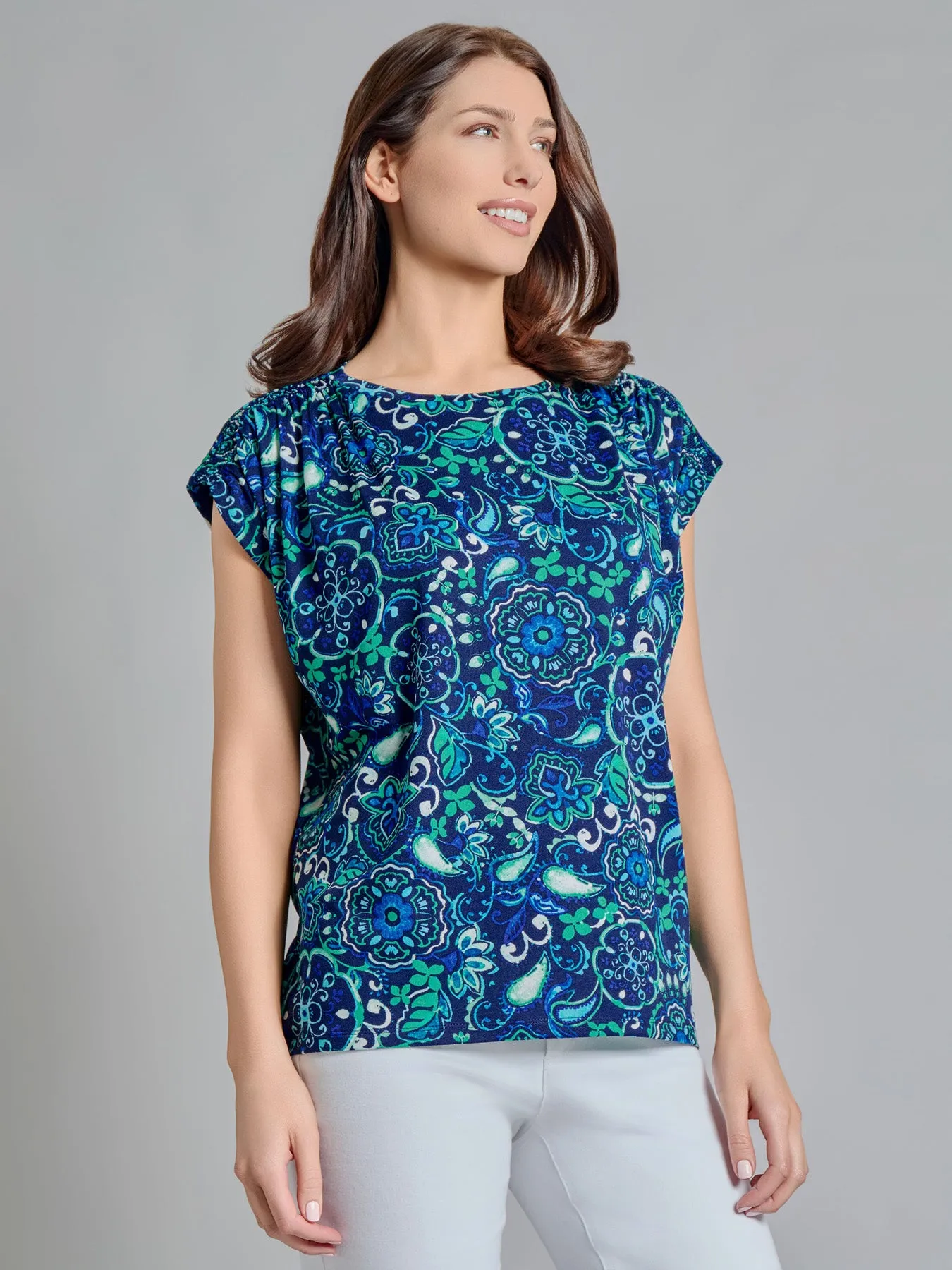 Shirred Shoulder Top sold by Jones New York product image thumbnail 2