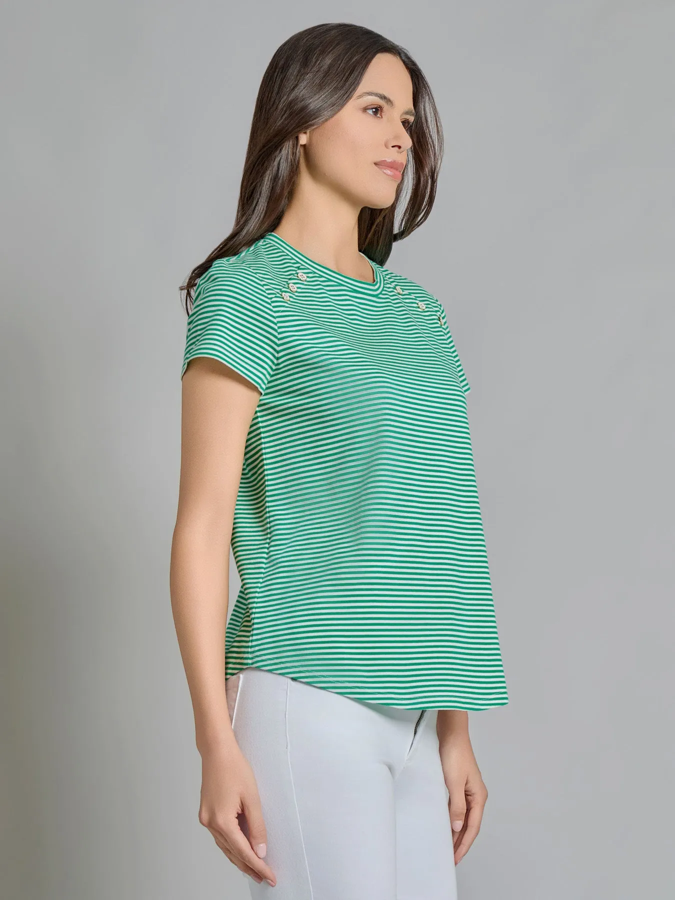 Button Shoulder Tee sold by Jones New York product image thumbnail 2