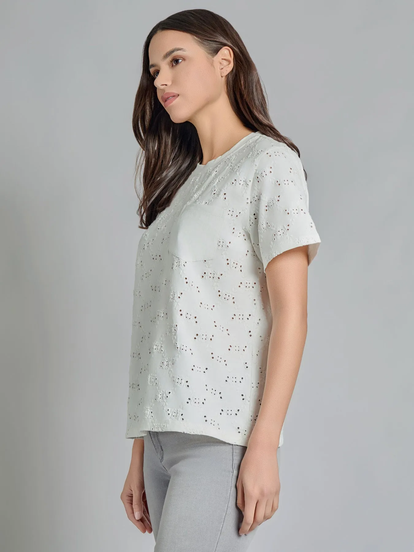 Eyelet Pocket Tee sold by Jones New York product image thumbnail 2